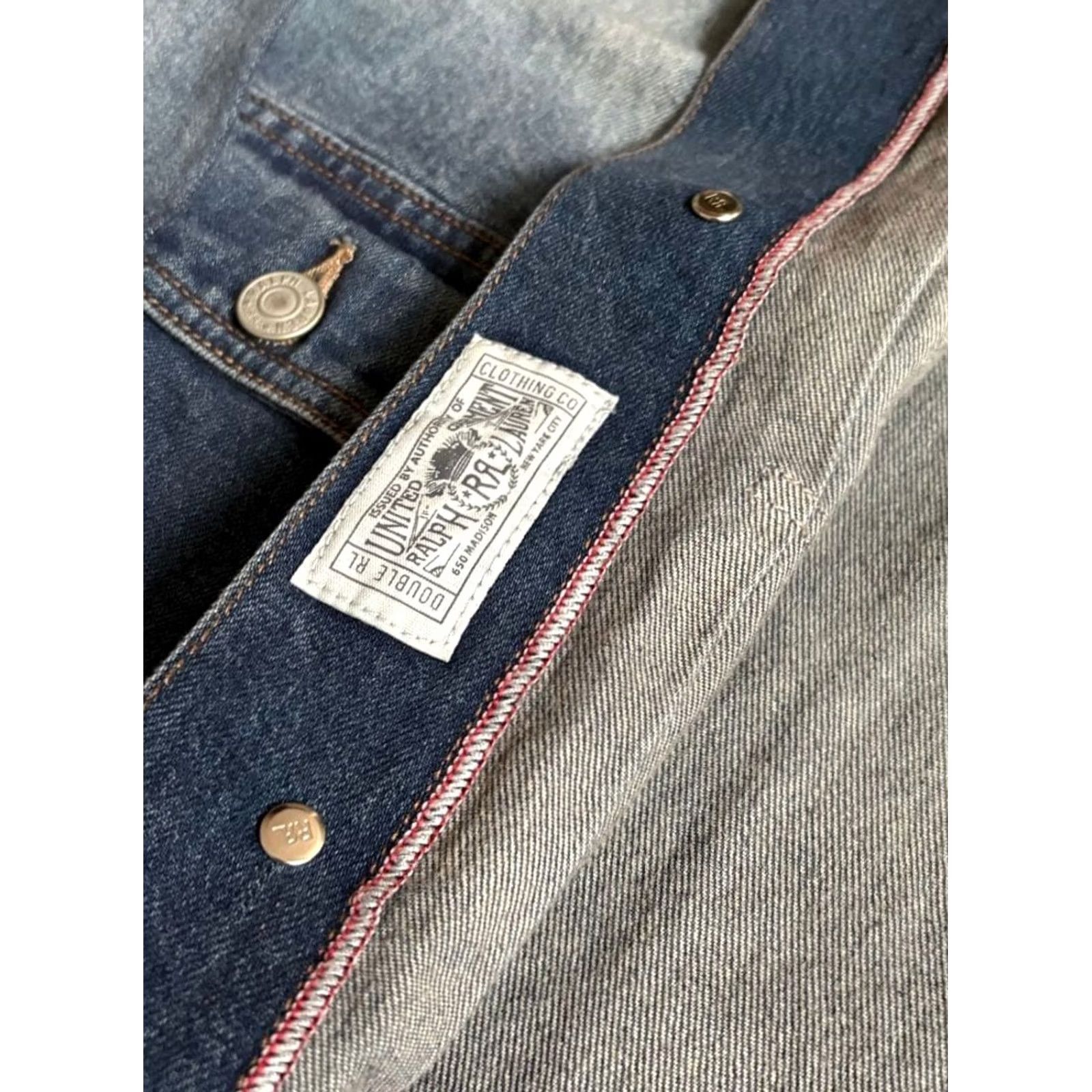 Ralph Lauren VINTAGE RRL Ralph Lauren Denim Jacket Men L Blue 2nd O221 67cm 100% Cotton Jacket Style Size US L / EU 52-54 / 3 - 5 Thumbnail