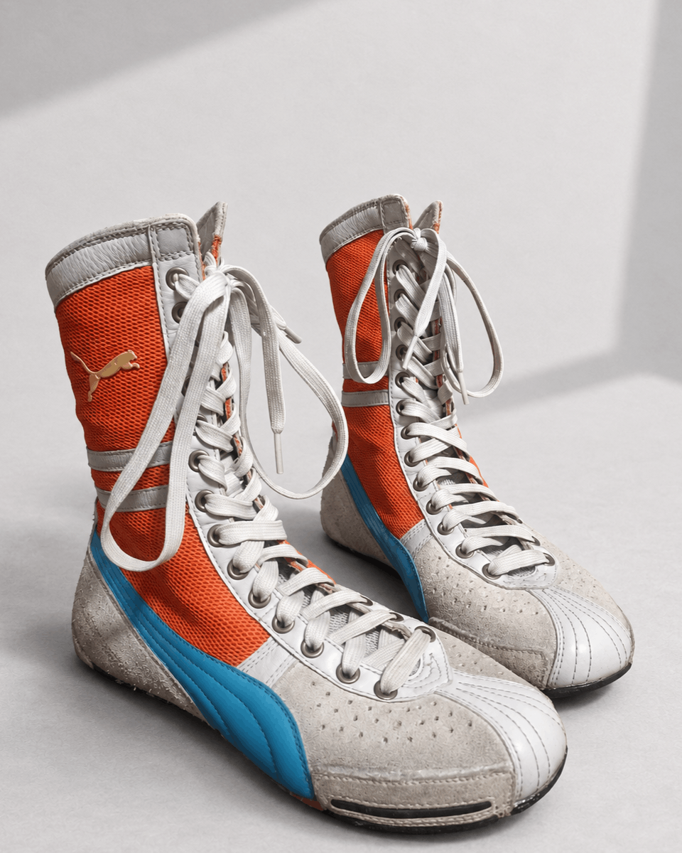 Puma × Vintage 90s Puma Schattenboxen Boxing Shoes High White