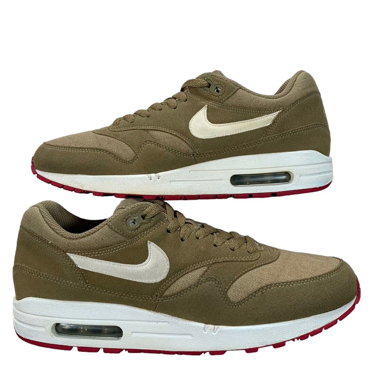 Nike Vintage Nike Air Max 1 Kelp Brown White Red 2011 Sneakers Size US 8.5 / EU 41-42 - 1 Thumbnail