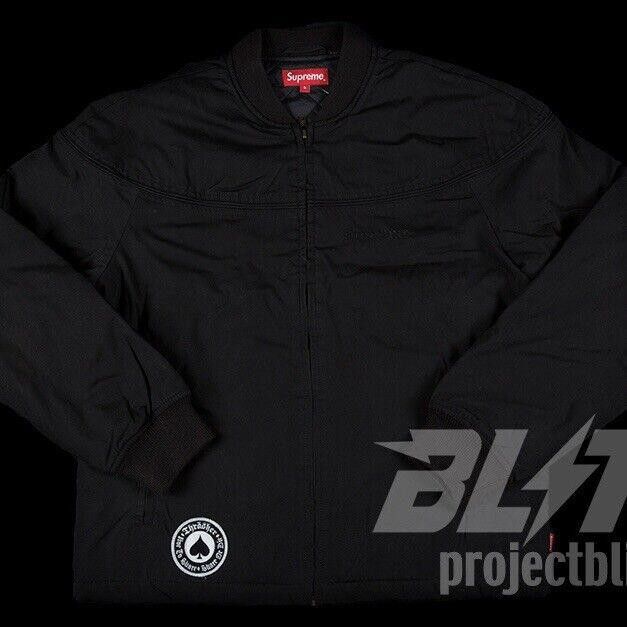 Supreme SS17 SUPREME THRASHER POPLIN CREW JACKET BLACK L | Grailed