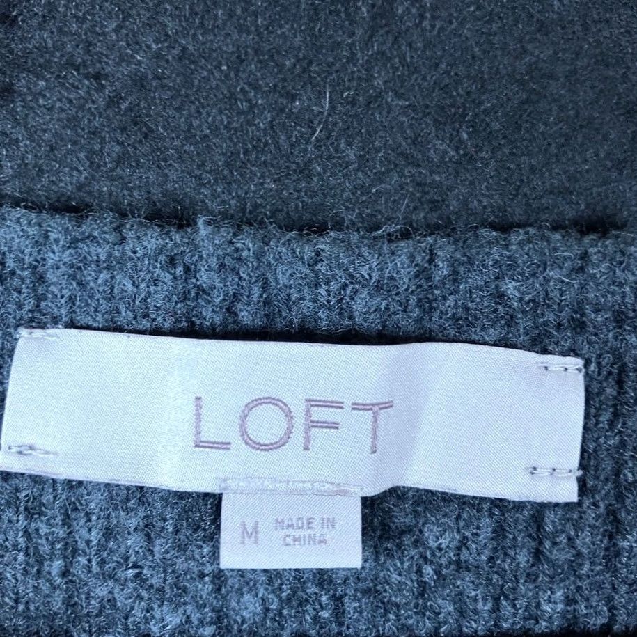 Loft LOFT Gray Crew Neck Long Sleeve Sweater Front Tie Medium Women’s Knit Casual Workwear Size M / US 6-8 / IT 42-44 - 6 Thumbnail