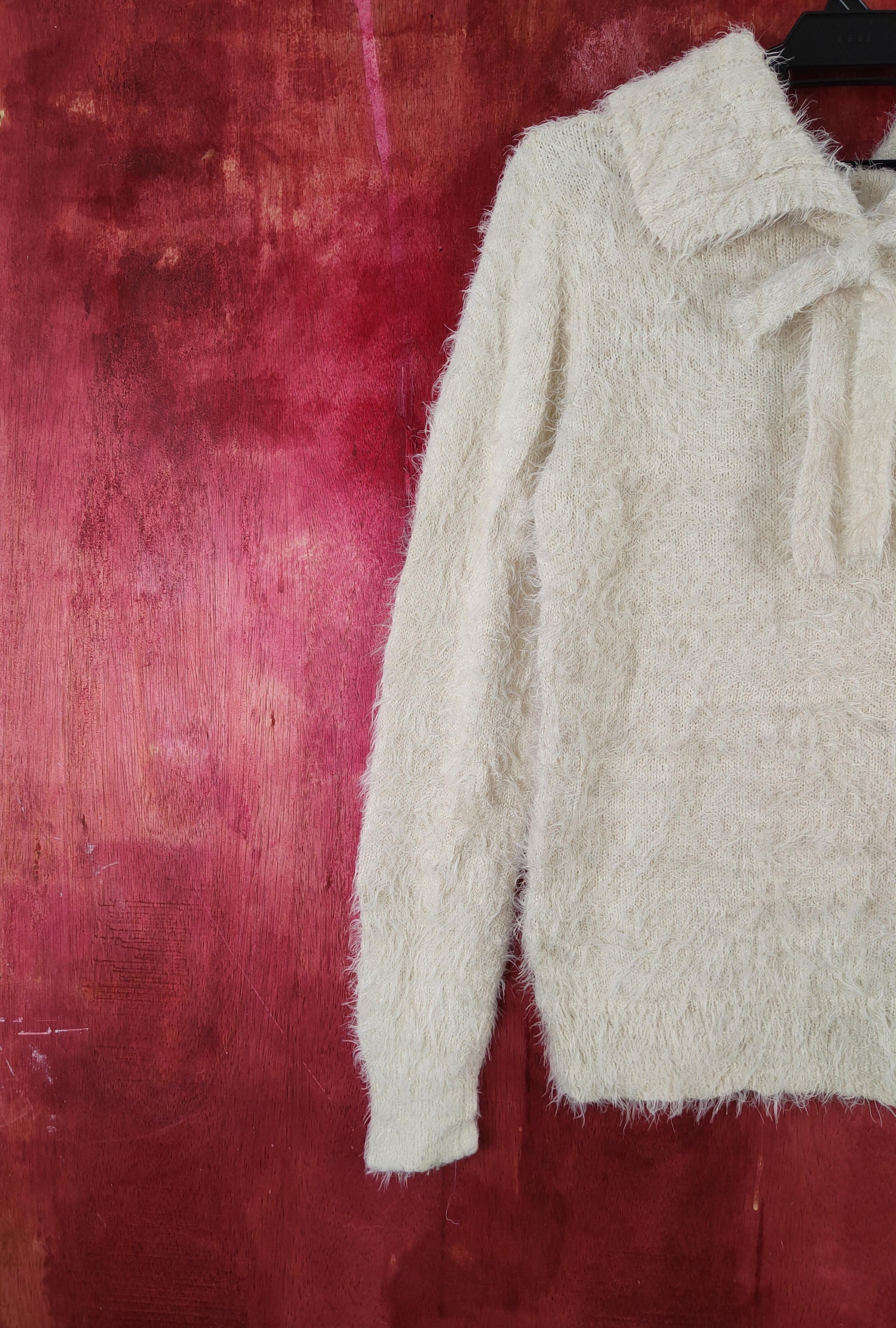 Index × Vintage Cool Vintage 💥 Index Cream Fur Mohair Knitwear Size M / US 6-8 / IT 42-44 - 8 Thumbnail