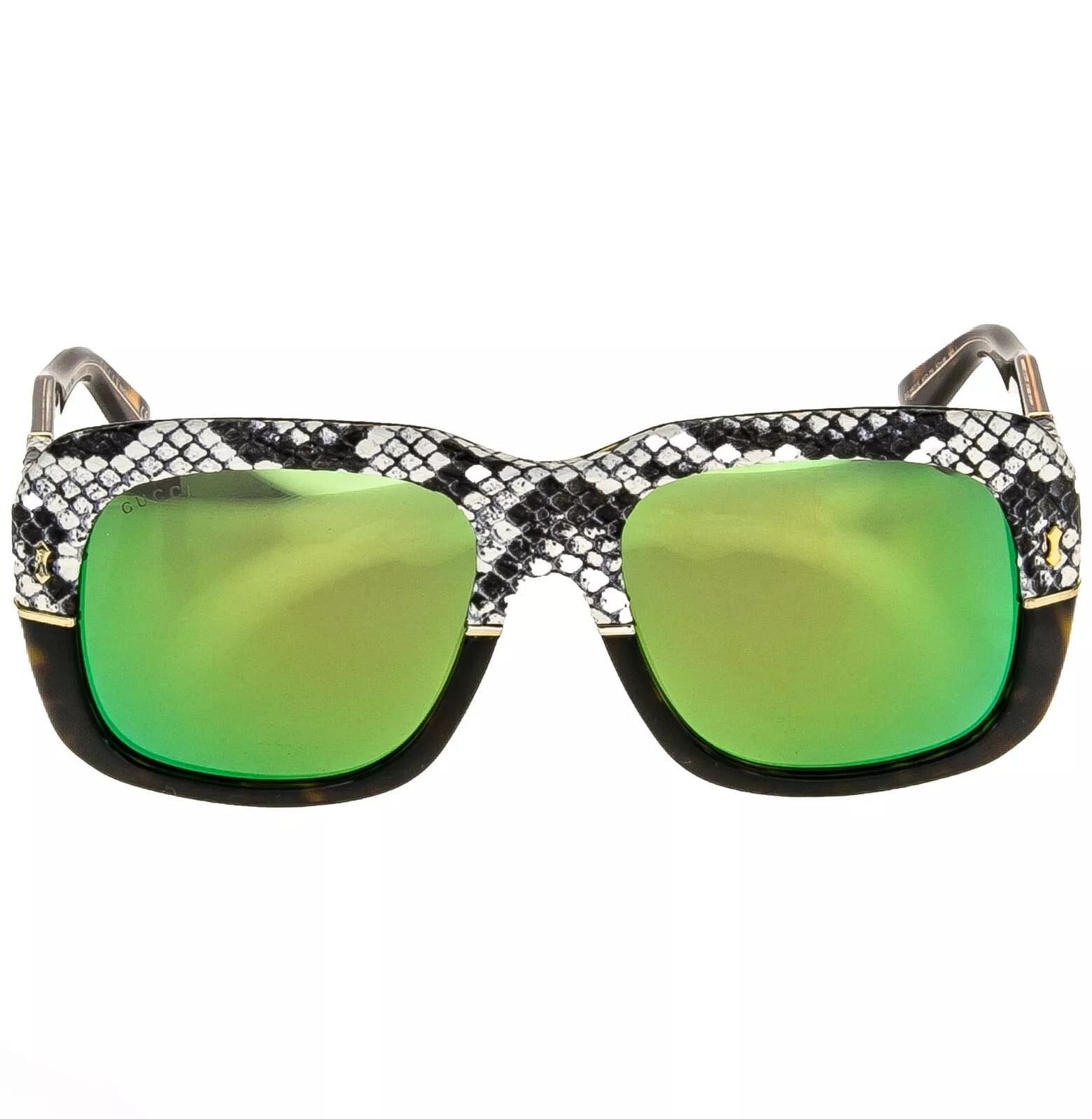 Gucci GUCCI 1157 Brown Green Mirrored Snake Sunglasses GG1157S Size ONE SIZE - 7 Thumbnail