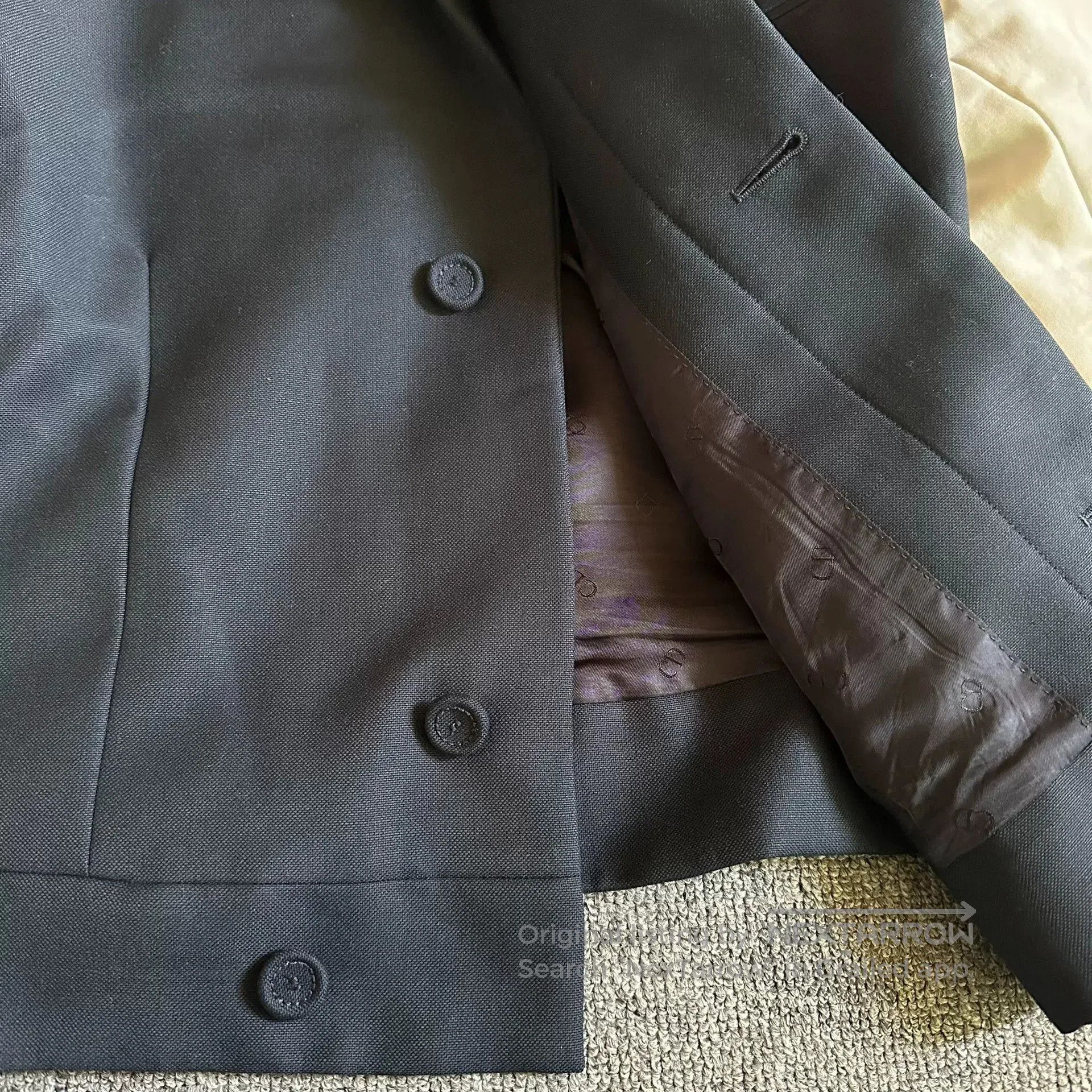 Dior Dior Navy Blue Patchwork Short Blazer. Size US M / EU 48-50 / 2 - 3 Thumbnail