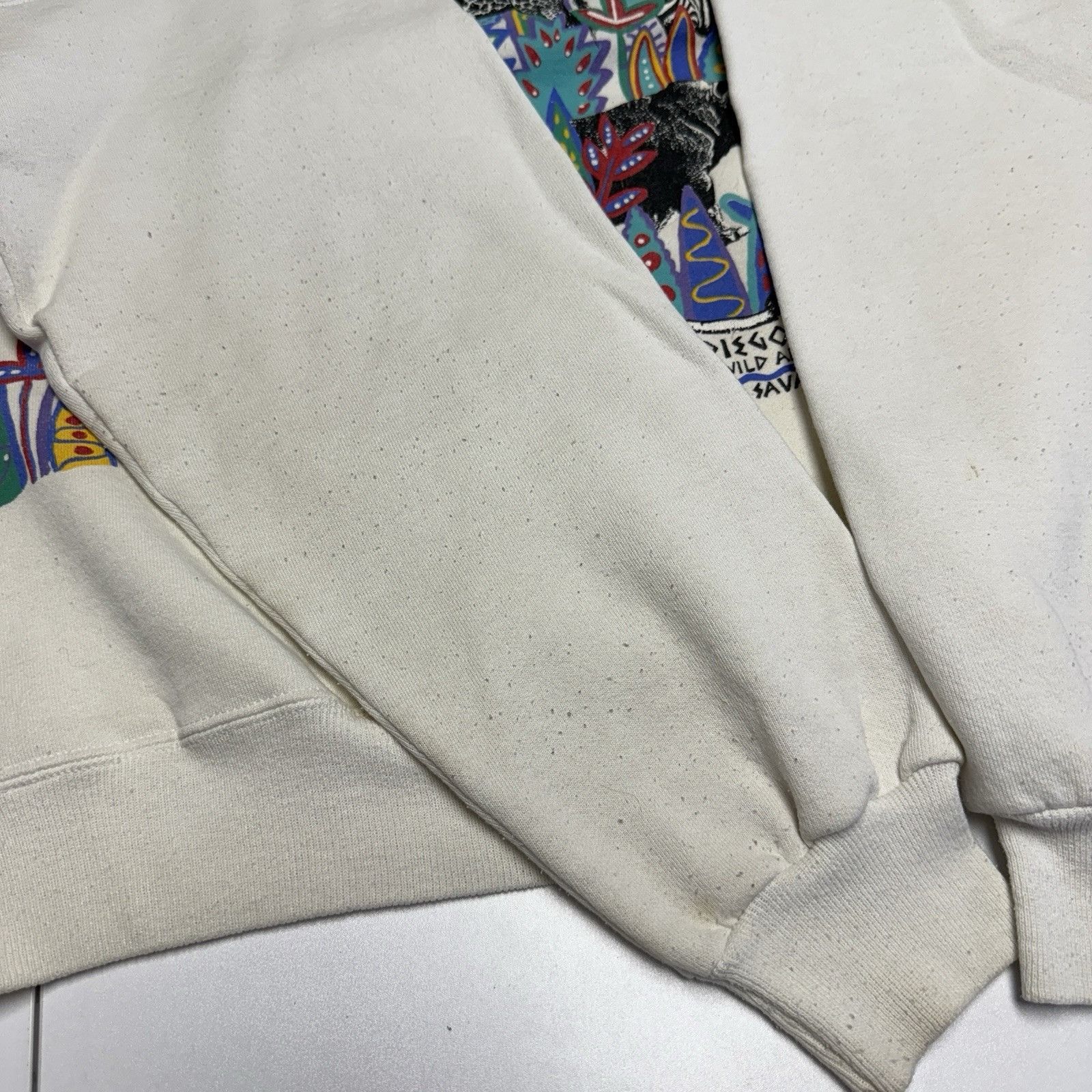 Vintage Vintage San Diego Zoo Sweatshirt Mens M 23x25.5 White Nature Size US M / EU 48-50 / 2 - 11 Thumbnail