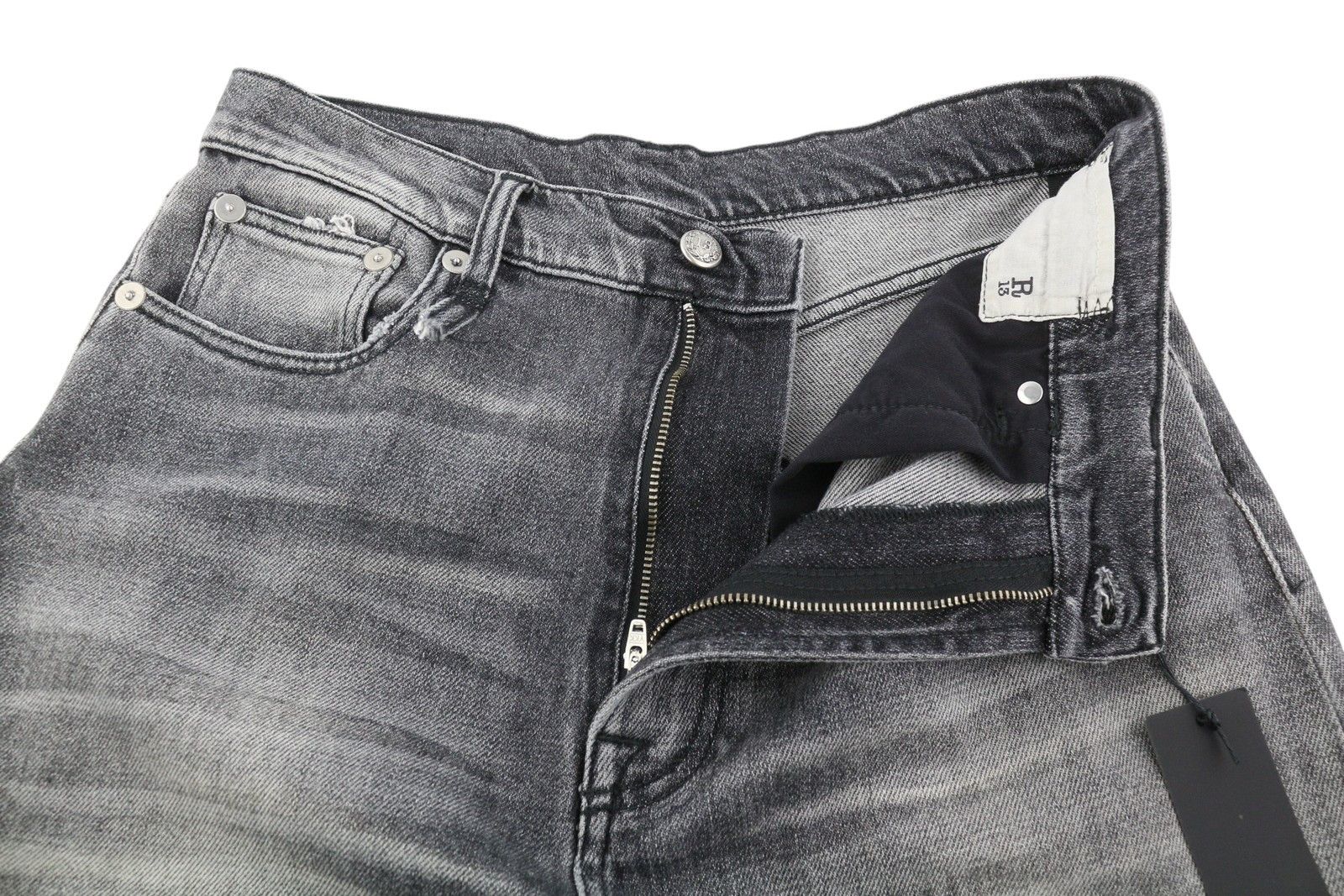 R13 JESSE 27 Vintage Grey Wide Drop Crotch Washed 85462 Size 27" / US 4 / IT 40 - 6 Thumbnail