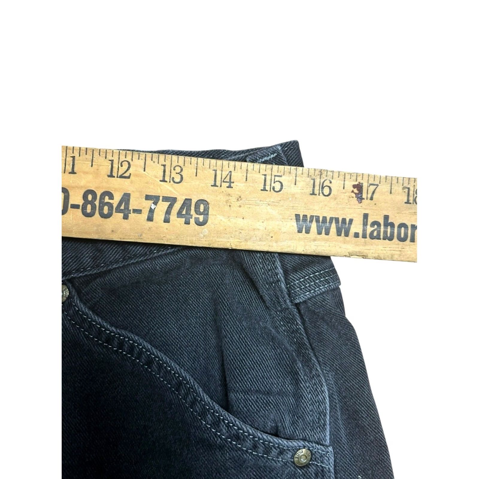 Lee Lee Dungarees Women's Vintage Black Carpenter Cargo Short Size 34 Y2K Jeans Size 25" / US 0 / IT 36 - 7 Thumbnail