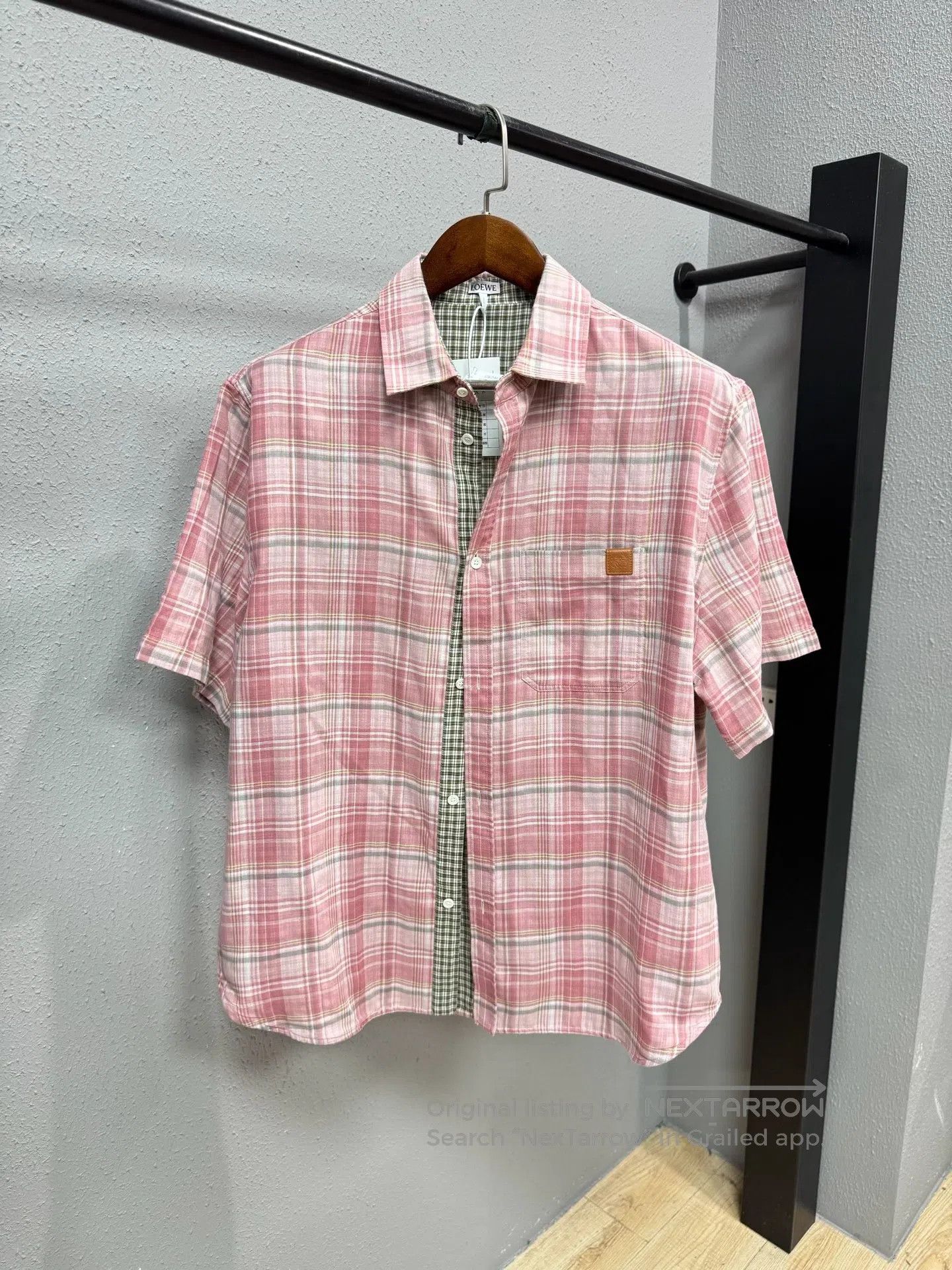 Loewe Loewe Pink Check Short Sleeve Shirt| Size US XXS / EU 40 - 1 Thumbnail