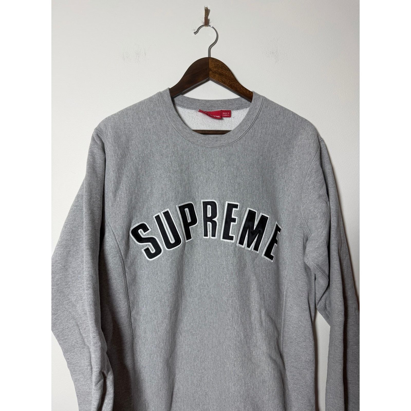 Supreme Supreme arc logo crewneck heather grey Size US L / EU 52-54 / 3 - 1 Thumbnail