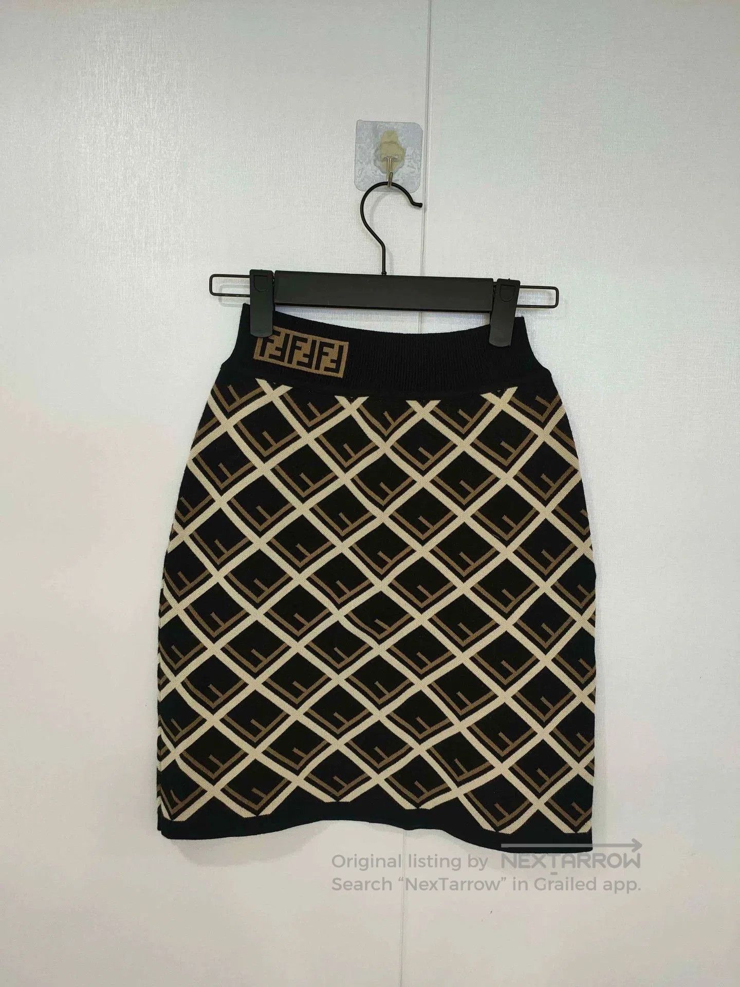 Fendi FENDI FF Check Knit Skirt. Size US 40 / EU 56 - 1 Thumbnail