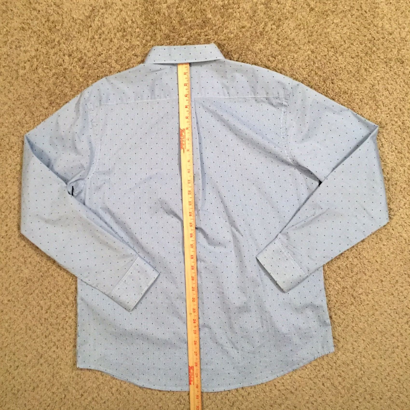 Haggar Haggar Shirt Mens Large Blue Polka Dot Long Sleeve Button-Down Size US L / EU 52-54 / 3 - 6 Thumbnail