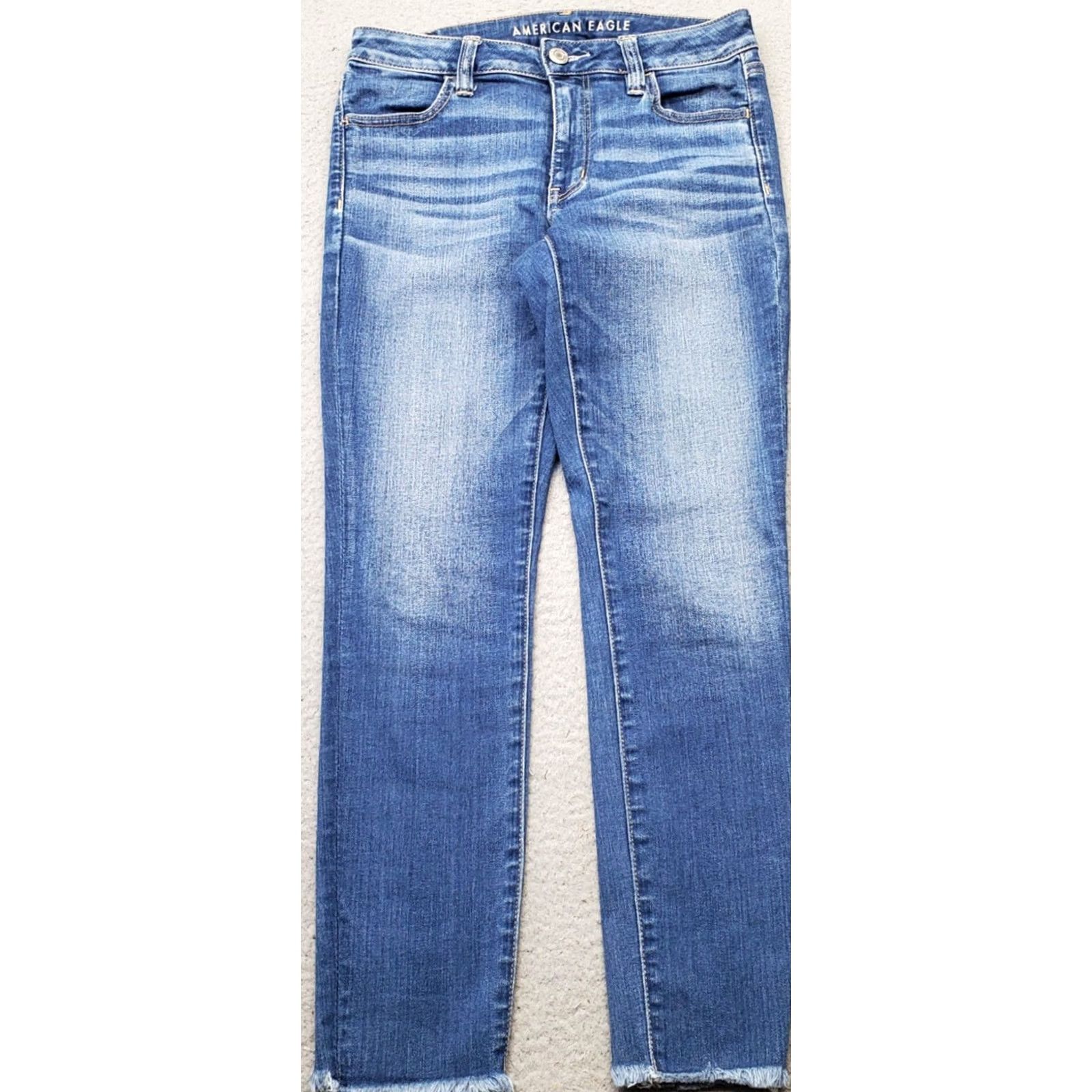 American Eagle Outfitters American Eagle Outfitters Women's Jeans Jegging Crop 8 Blue Denim 5-Pocket Stretch Inseam 26" Regular Size 30" / US 8 / IT 44 - 2 Thumbnail