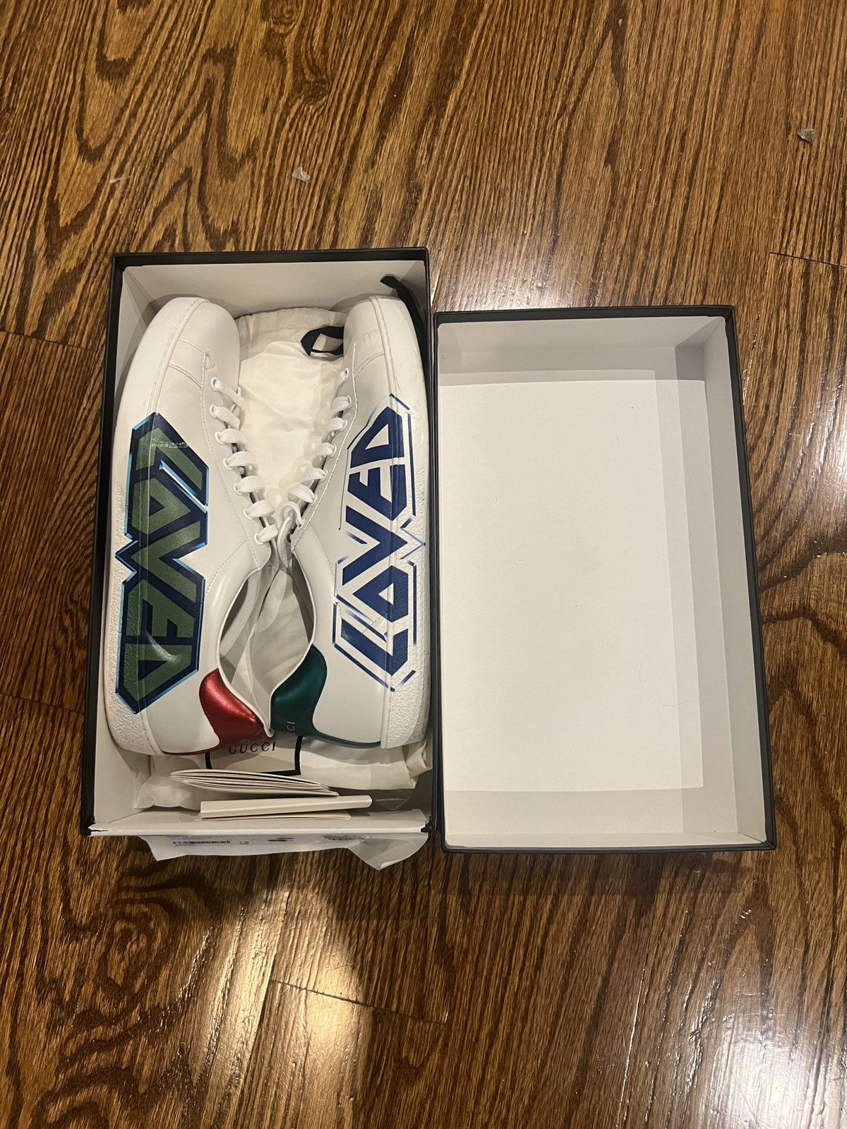 Gucci Gucci Ace “LOVED” Sneaker Size US 11 / EU 44 - 1 Thumbnail