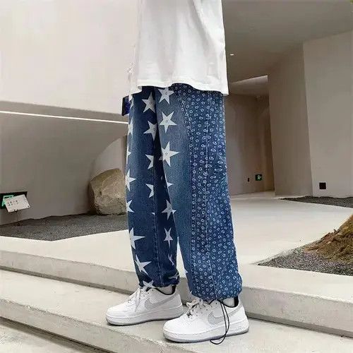 High Sport × Japanese Brand × Jean Japanese style straight patchwork mueki pants Size US 34 / EU 50 - 4 Thumbnail