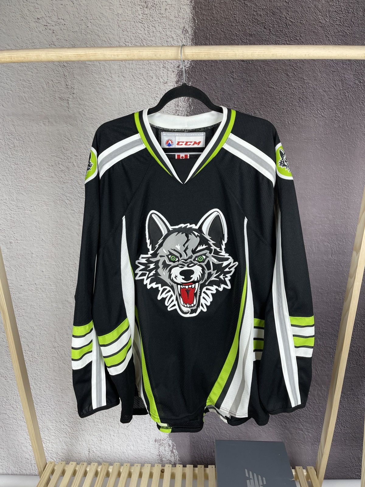 image of Ccm Premier Chicago Wolves Hockey Player Jersey Ahl Size XL in Black, Men's