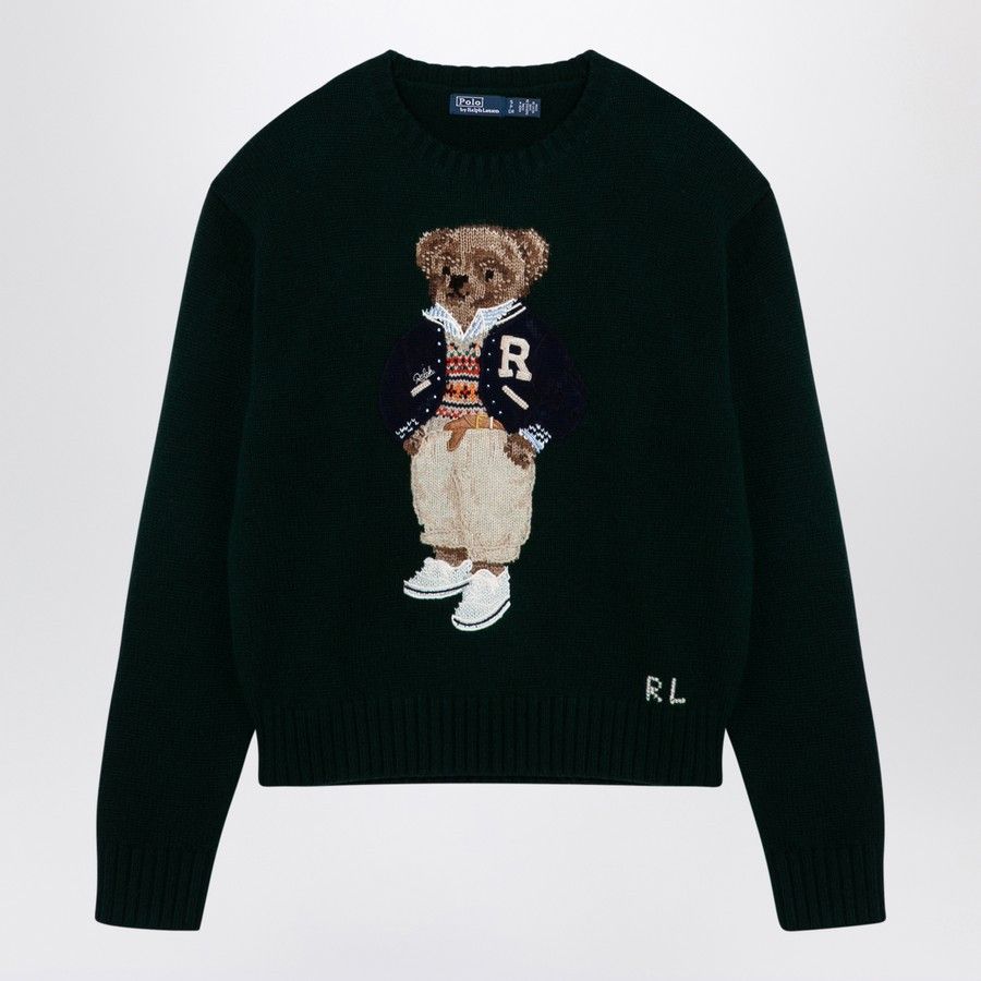 Polo Ralph Lauren o1d2blof0924 Wool Jumper in Dark Green Size XS / US 0-2 / IT 36-38 - 1 Thumbnail