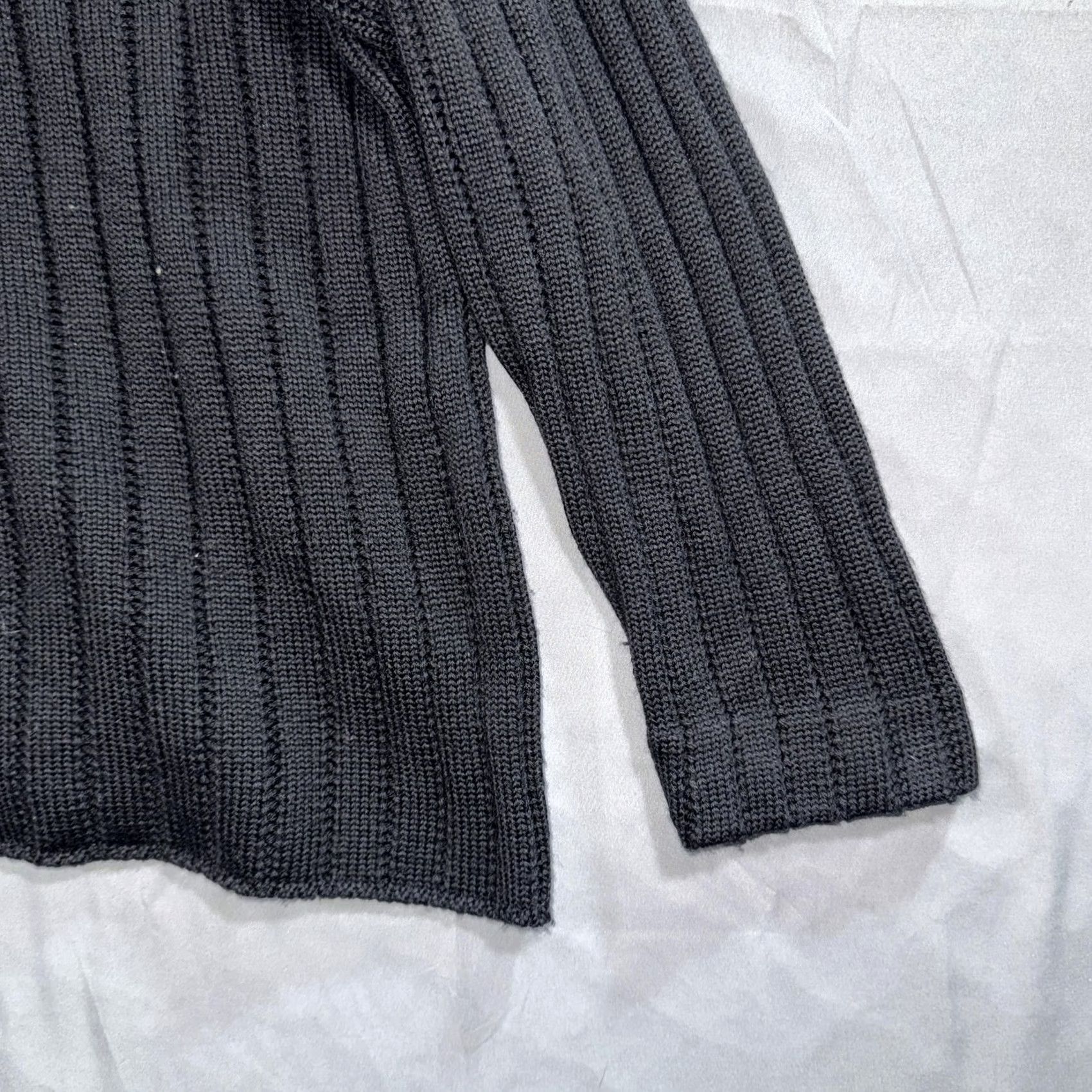 St. John St. John Collection Sweater Womens Medium Black Rib Knit Crewneck Pullover Size M / US 6-8 / IT 42-44 - 5 Thumbnail