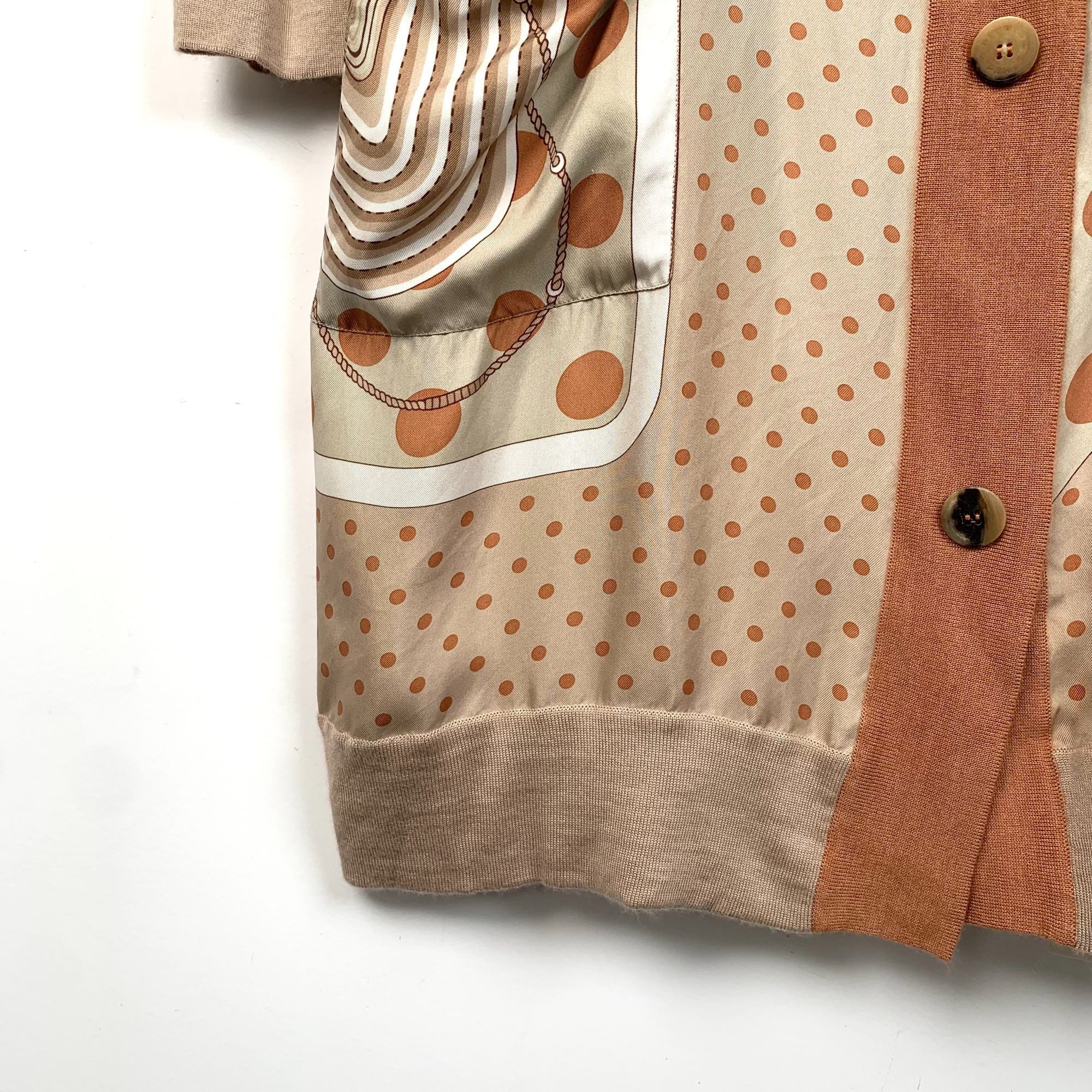 Hermes Hermès Womens Polka Dot Print V-Neck Cardigan Jacket Size 38 Size XS / US 0-2 / IT 36-38 - 5 Thumbnail