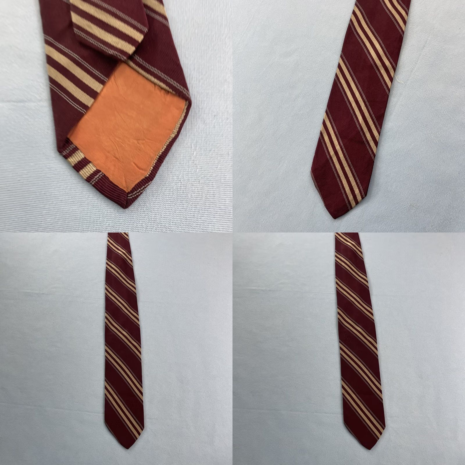MCM VINTAGE Atkinsons CA vtg 60s MCM NeckTie All Silk Repp Tie Red Tan Multi Stripe 2.7x58 Men's Tie Red Tan Stripe Repp Tie Vintage 1960s Size ONE SIZE - 8 Thumbnail