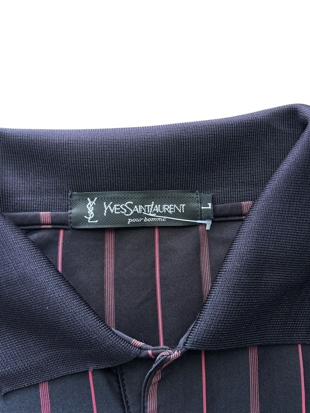 Yves Saint Laurent Vintage Yves Saint Laurent Pour Homme Striped Polo Shirt Size US L / EU 52-54 / 3 - 3 Thumbnail