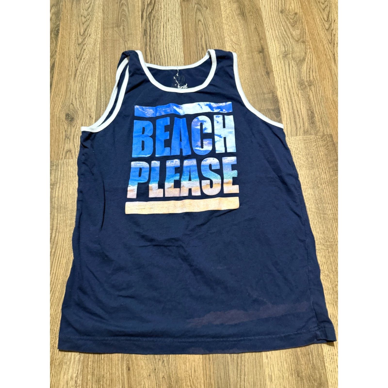 Vintage Hybrid Tank Top Men Blue White Brown Beach Please M Adult? Size US M / EU 48-50 / 2 - 2 Thumbnail