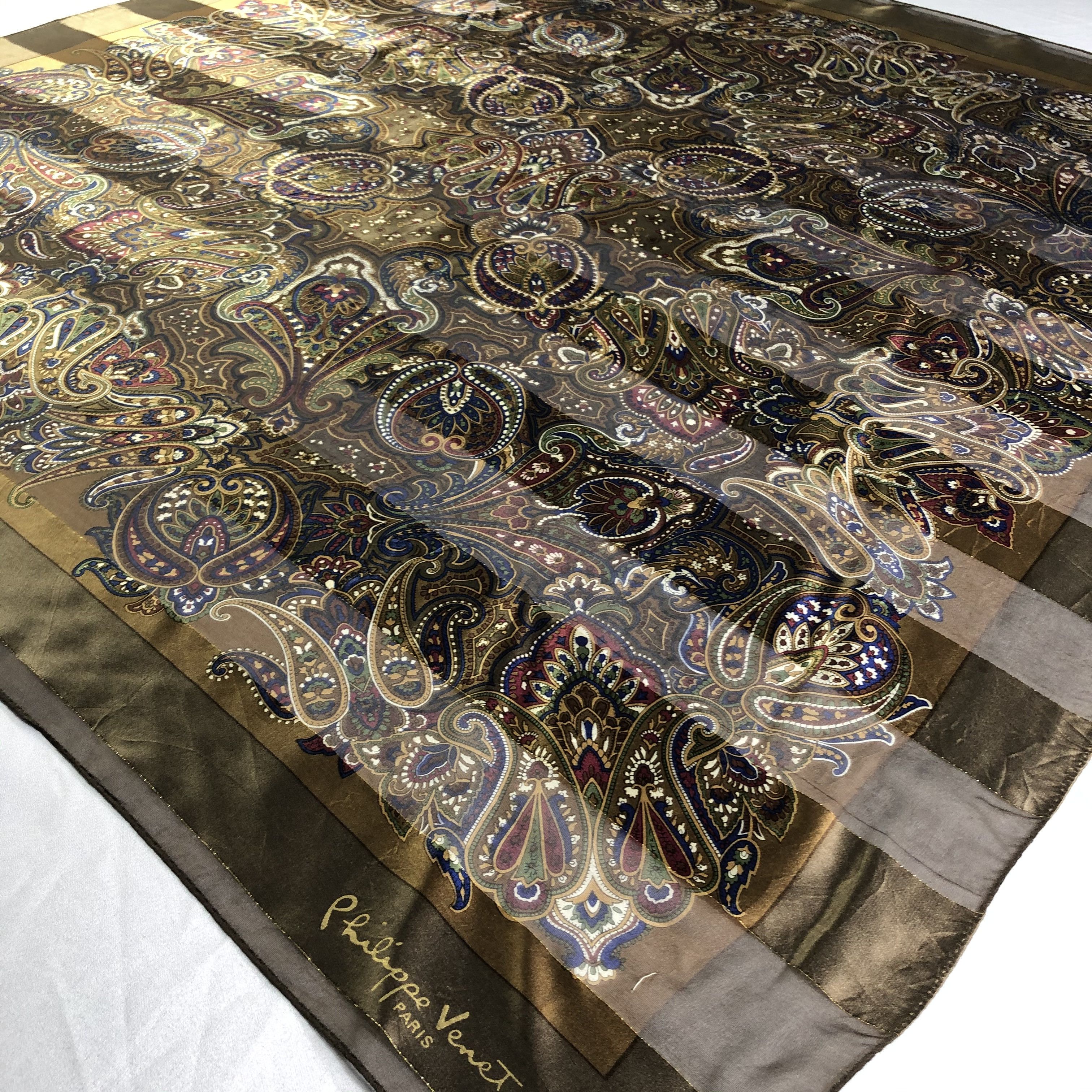 Vintage Vintage Philippe Venet Silk Scarf Size ONE SIZE - 4 Thumbnail