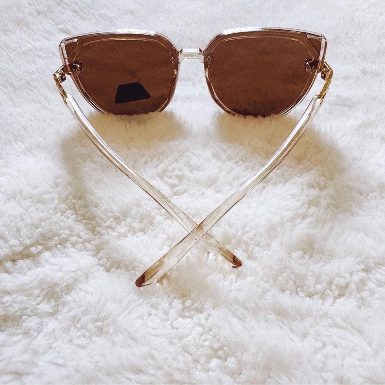 Other Genevieve Light Brown Rimless Polarized Sunglasses Size ONE SIZE - 11 Thumbnail
