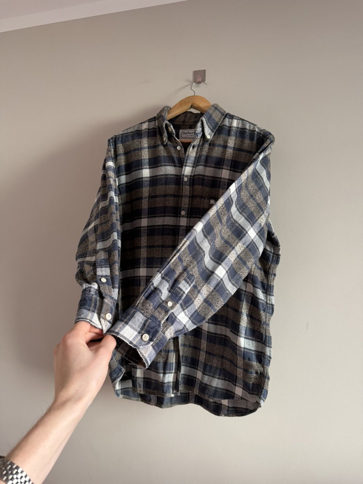 Burberry Burberrys Vintage Flannel Shirt Distressed Check Size US L / EU 52-54 / 3 - 3 Thumbnail