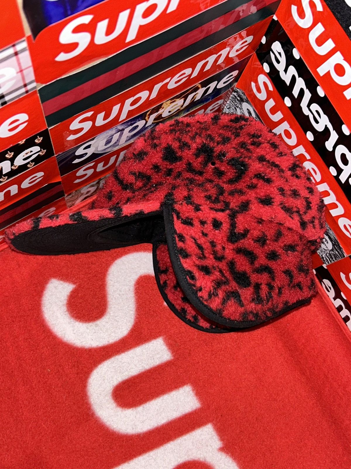 Supreme Supreme Leopard Polar Fleece Earflap Camp Cap FW17 NEW Size ONE SIZE - 5 Thumbnail