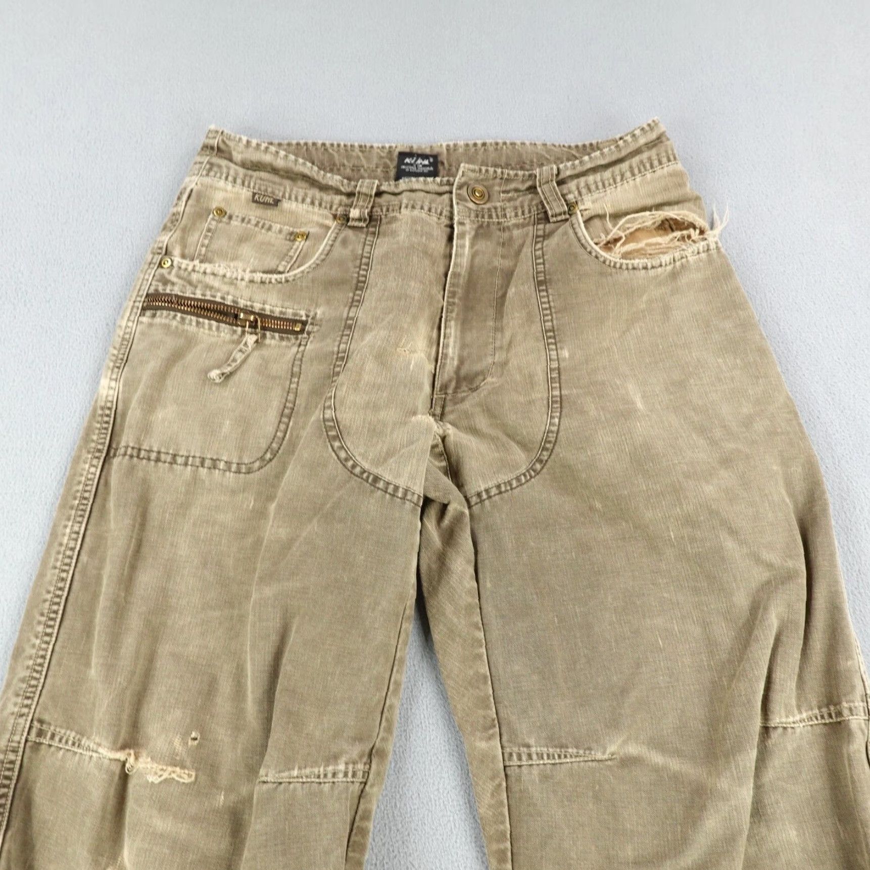 Vintage Kuhl Pants Mens 30x30 Cargo Canvas Brown Distressed Grunge Work Hiking 30x30 Mens Brown Cargo Pants 90s Grunge Theme Mens Size US 30 / EU 46 - 2 Thumbnail