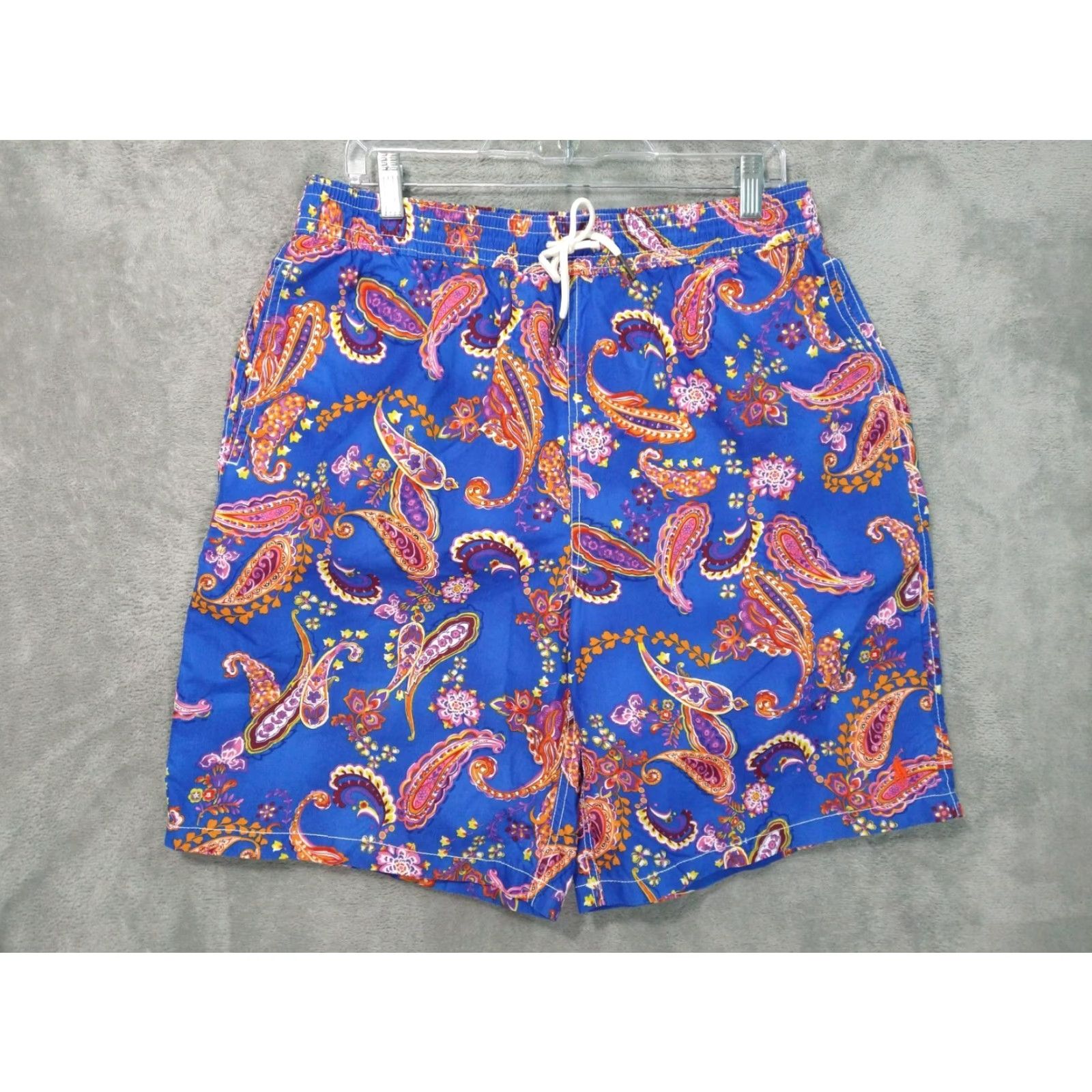 Polo Ralph Lauren Polo Ralph Lauren Shorts Mens Blue Paisley Swim Trunks Board Drawstring L Large Blue Paisley Top Beach Men Bottom Size US L / EU 52-54 / 3 - 2 Thumbnail