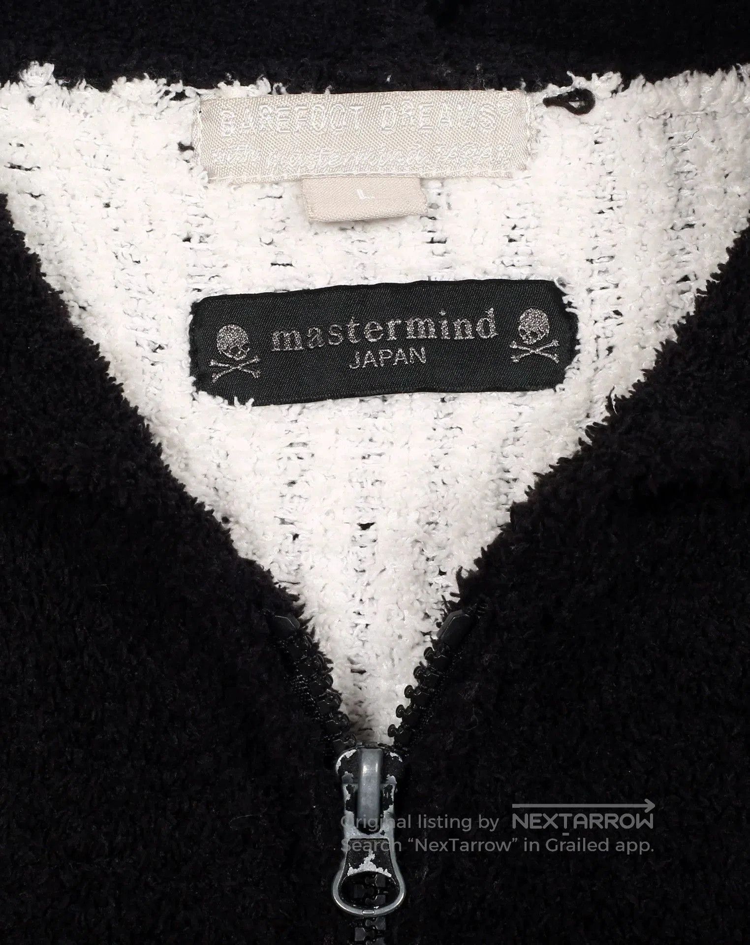 Mastermind Japan Black Skull Print Hoodie with Striped Sleeves Size L. Size US L / EU 52-54 / 3 - 7 Thumbnail
