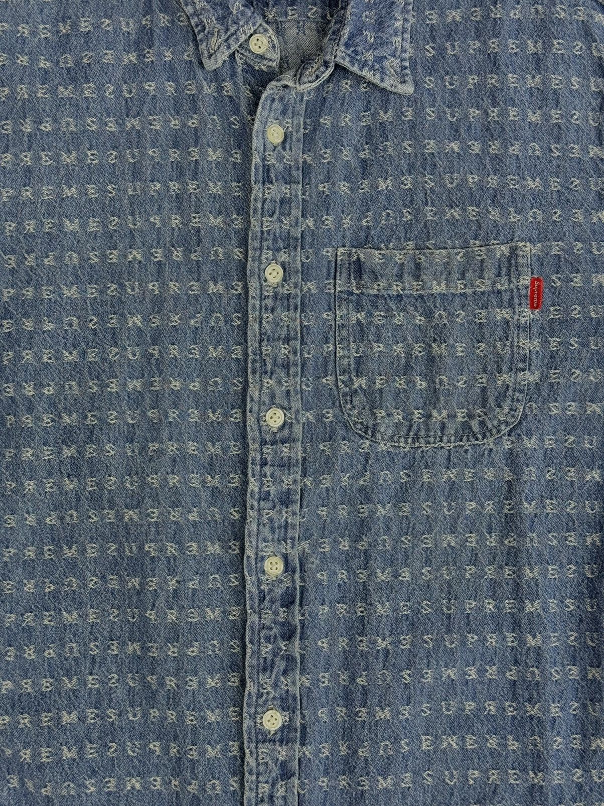 Supreme Supreme Jacquard Logo Denim Button Shirt Size US M / EU 48-50 / 2 - 2 Thumbnail