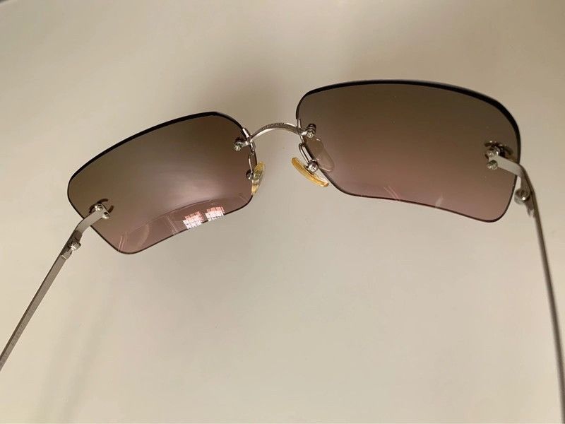 Chanel Chanel Sunglasses 4017 Rhinestone Logo Rimless Vintage Size ONE SIZE - 12 Thumbnail