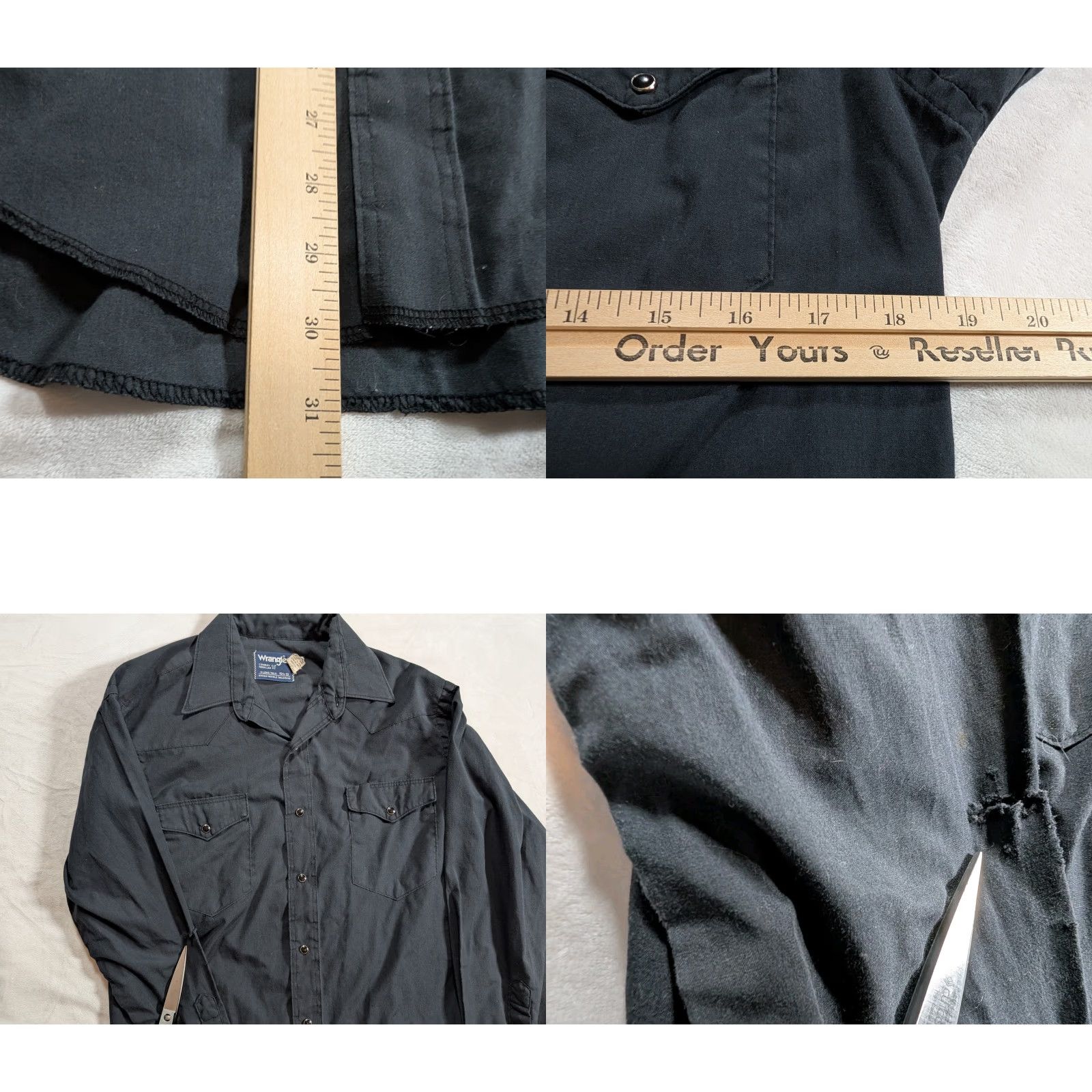 Wrangler VINTAGE Wrangler Shirt Men 15.5 Long Sleeve Black Cotton Poly/Blend Button-Up USA Wrangler Wrancher Size US L / EU 52-54 / 3 - 8 Thumbnail