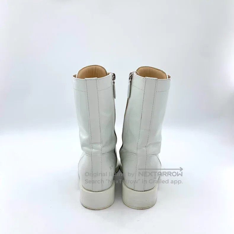 Chanel Chanel White logo lace-up casual flat mid-length boots Size US 6.5 / IT 36.5 - 4 Thumbnail