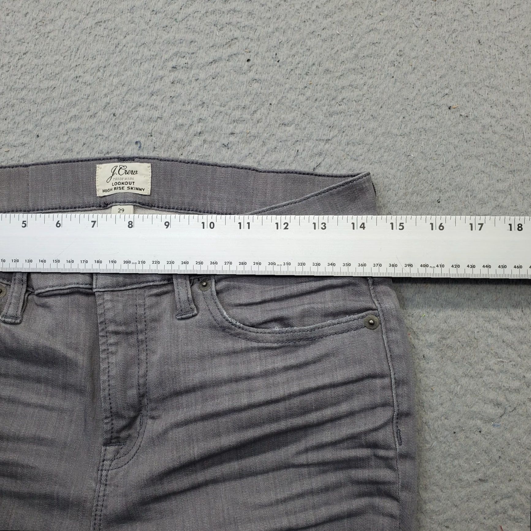 J.Crew J.CREW Lookout Skinny Jeans Womens 29 Gray Denim Stretch Flat Front High-Rise Size 29 Womens Size 29" - 6 Thumbnail