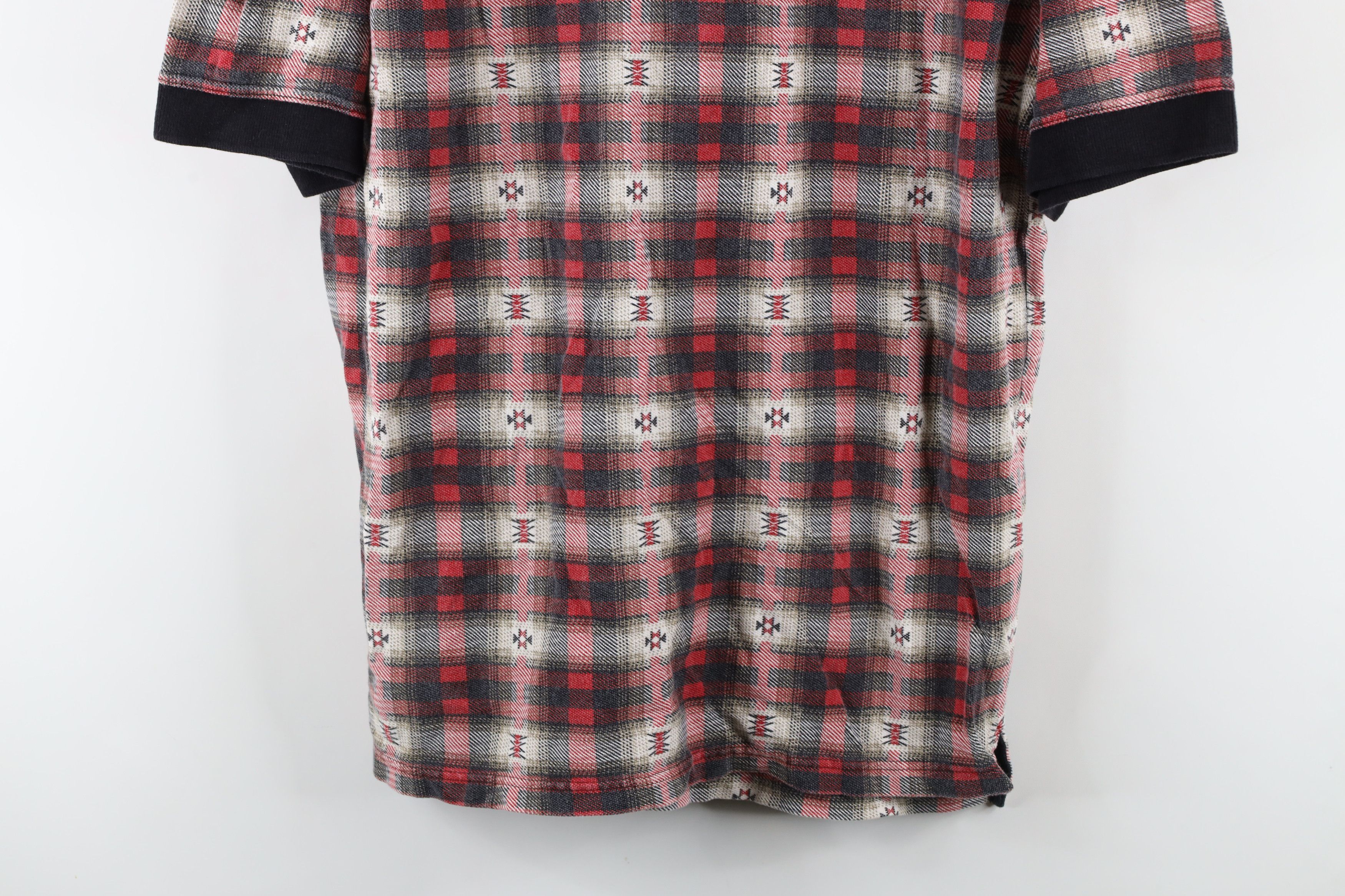 Vintage Vintage 90s Streetwear Southwestern Polo Shirt Cotton Red Size US M / EU 48-50 / 2 - 3 Thumbnail