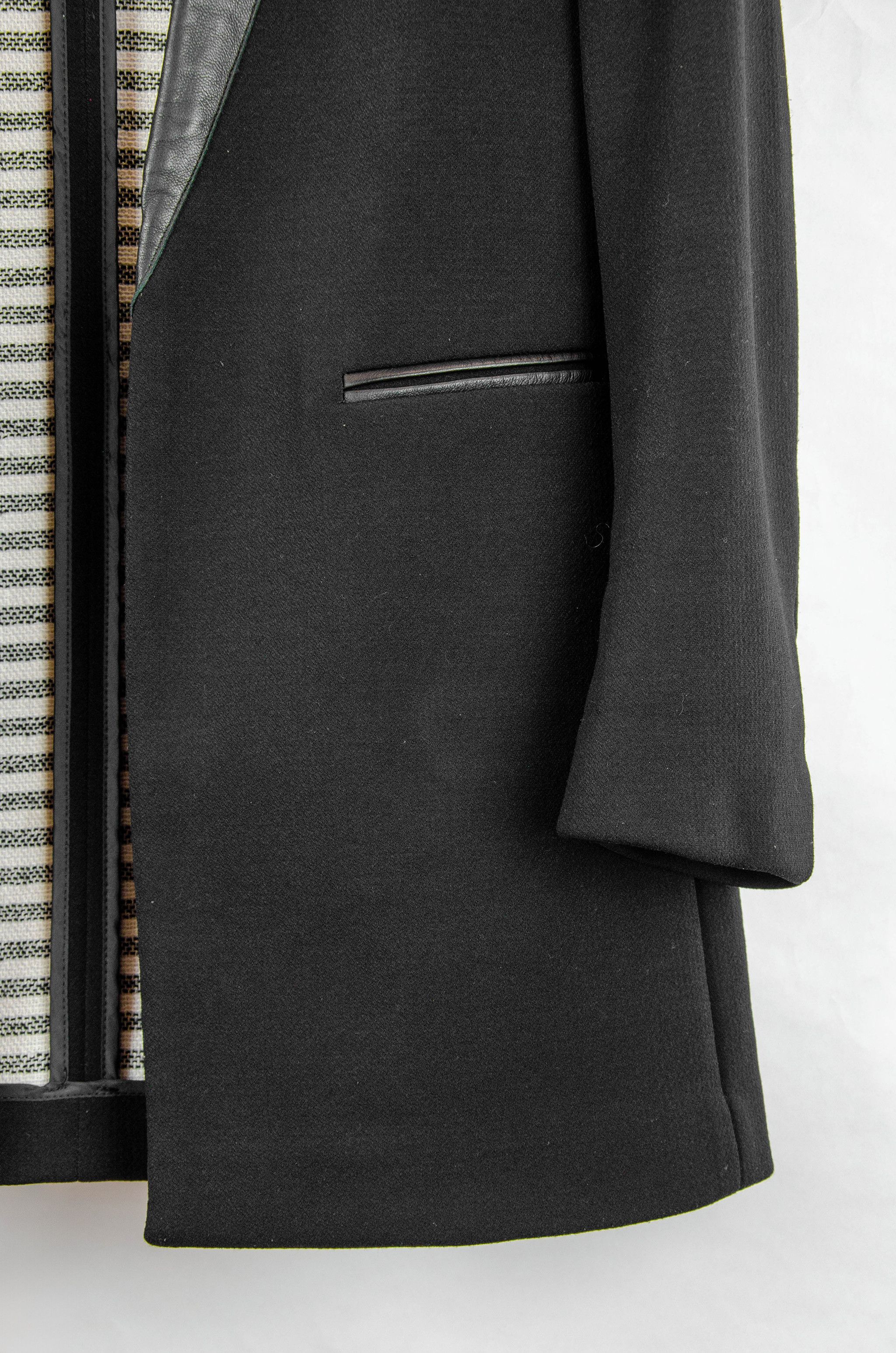 Sandro Sandro Leather Trim Blazer – Size 36 Size XS / US 0-2 / IT 36-38 - 3 Thumbnail