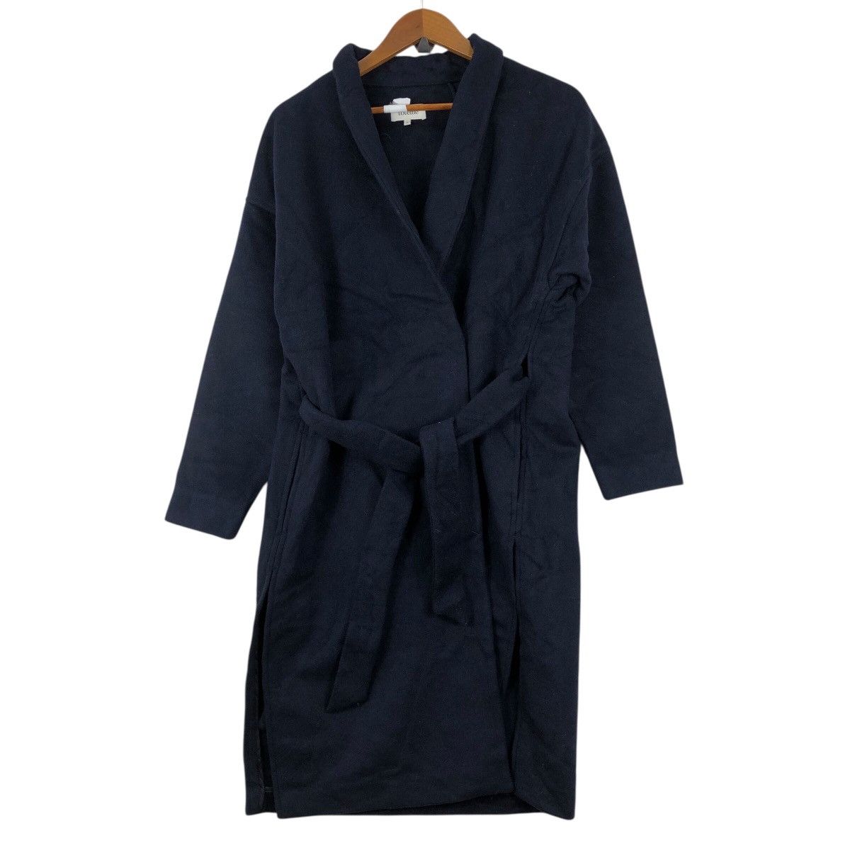 Vintage Totême Wool Belted Wrap Coat Navy S Minimalist Luxury Size US S / EU 44-46 / 1 - 1 Thumbnail