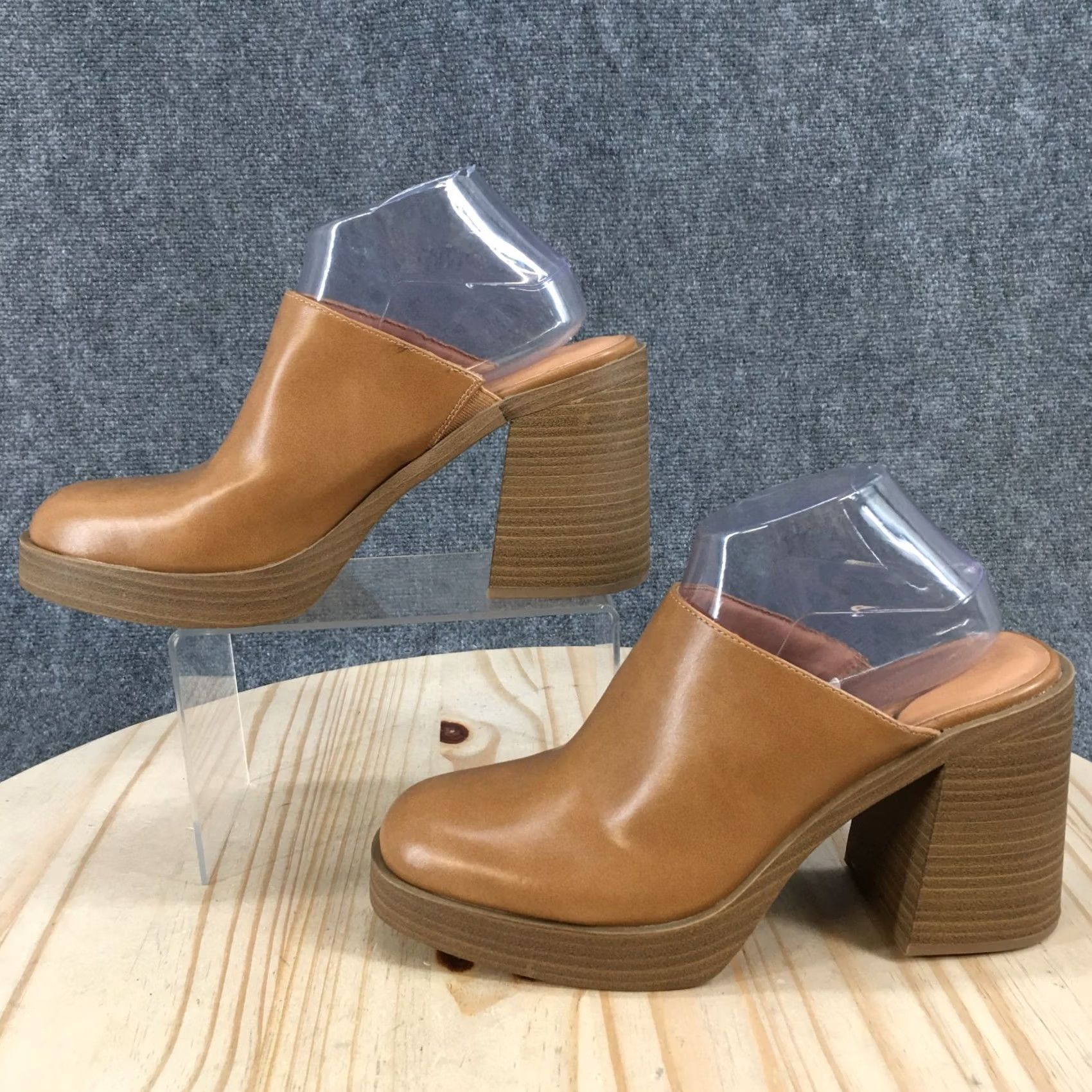 Vintage Universal Thread Sandals Tess Block Heels Slip On Mules Brown Casual Womens 10 Size US 10 / IT 40 - 2 Thumbnail