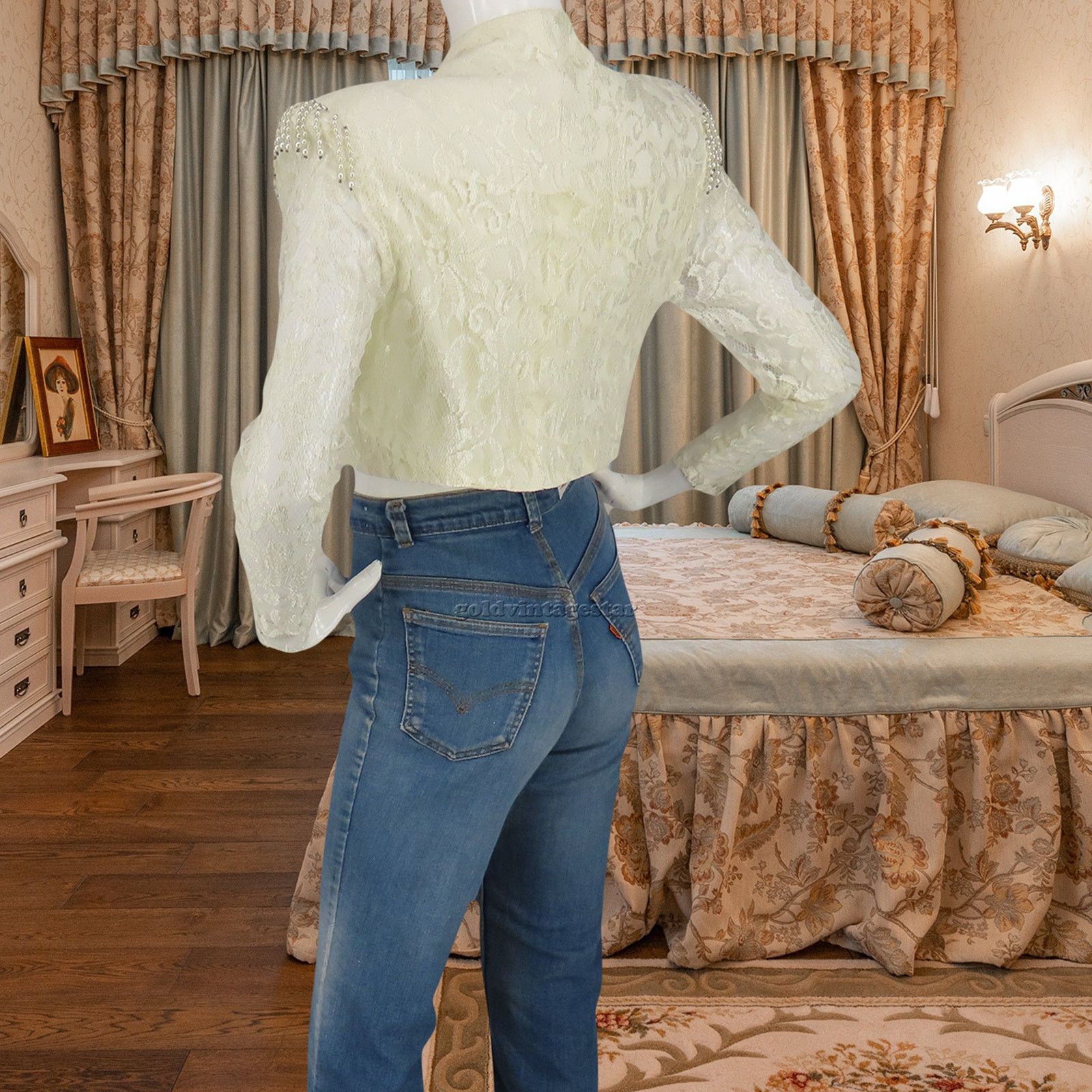 Other Eclectic Beaded Lace Crop Top Jacket Vintage XS Size XS / US 0-2 / IT 36-38 - 6 Thumbnail