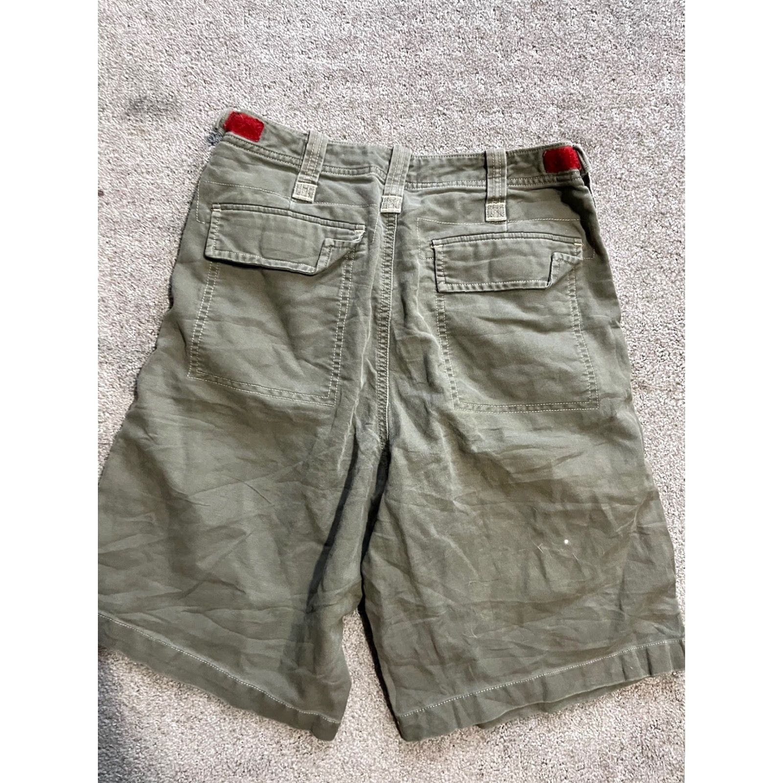 Express VINTAGE Express Men's Cargo Shorts 29W Green Cotton 90s Flaw Size US 29 - 4 Thumbnail