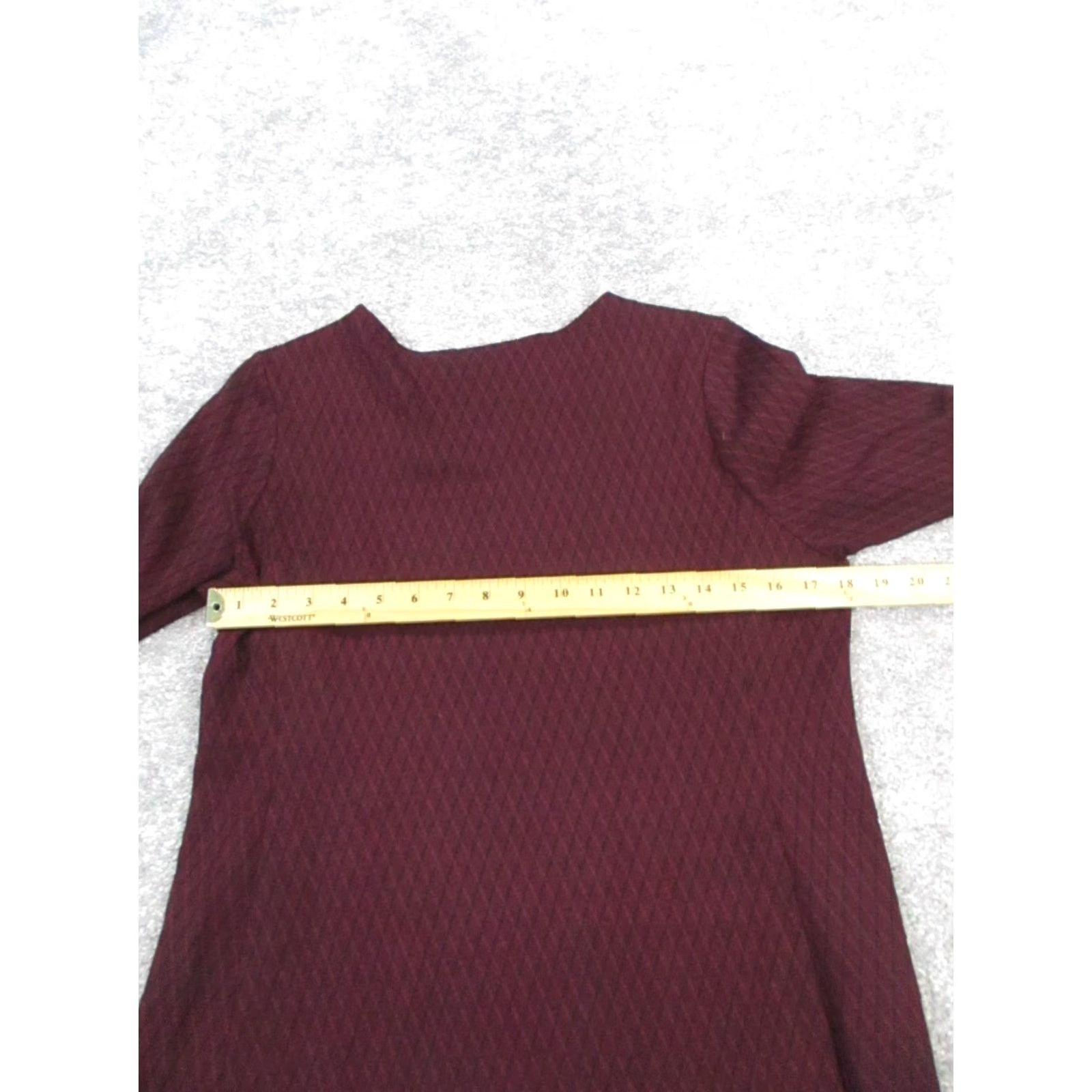J. Jill J.Jill Shirt Dress Womens Small Burgundy Solid 3/4 Sleeve Round Neck Knee Length Viscose Pullover Casual Dress Size S / US 4 / IT 40 - 5 Thumbnail