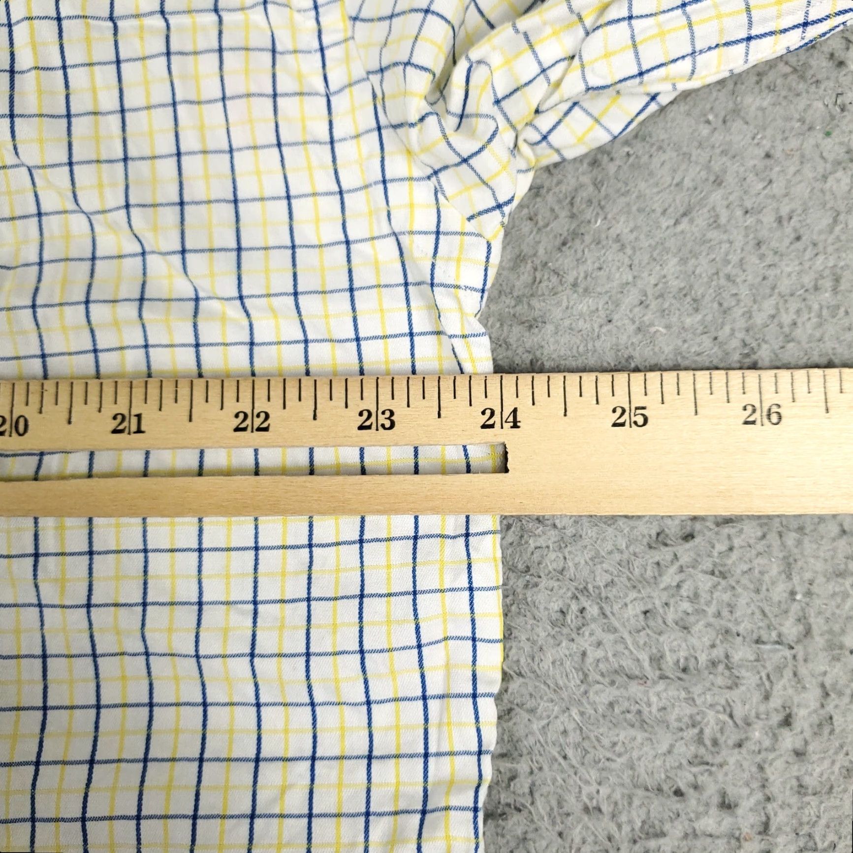 Tommy Hilfiger VINTAGE Tommy Hilfiger Shirt Mens 16 Dress Shirt Long Sleeve Button Up Blue Yellow Check 100% Cotton Size 42R - 6 Thumbnail