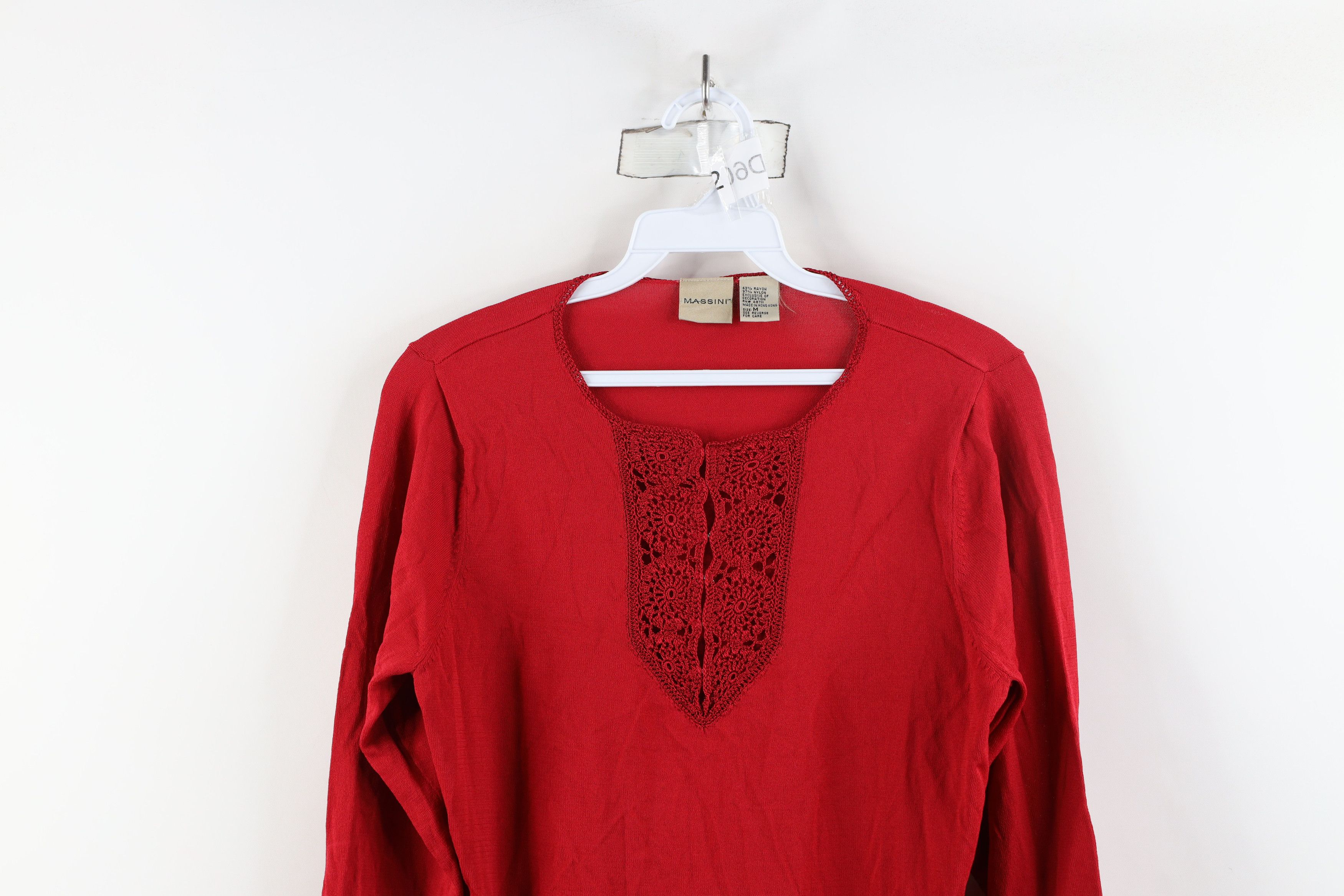 Vintage Deadstock Vintage 90s Y2K Babydoll Ribbed Knit T-Shirt Red Size M / US 6-8 / IT 42-44 - 2 Thumbnail