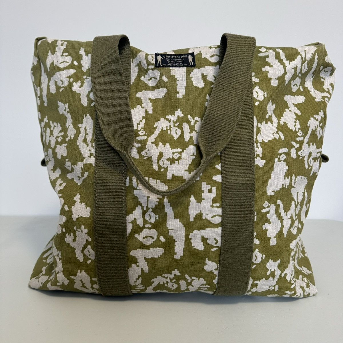 image of Og Bape X Porter X Asayan Digi Camo Duffle Bag in Green, Men's