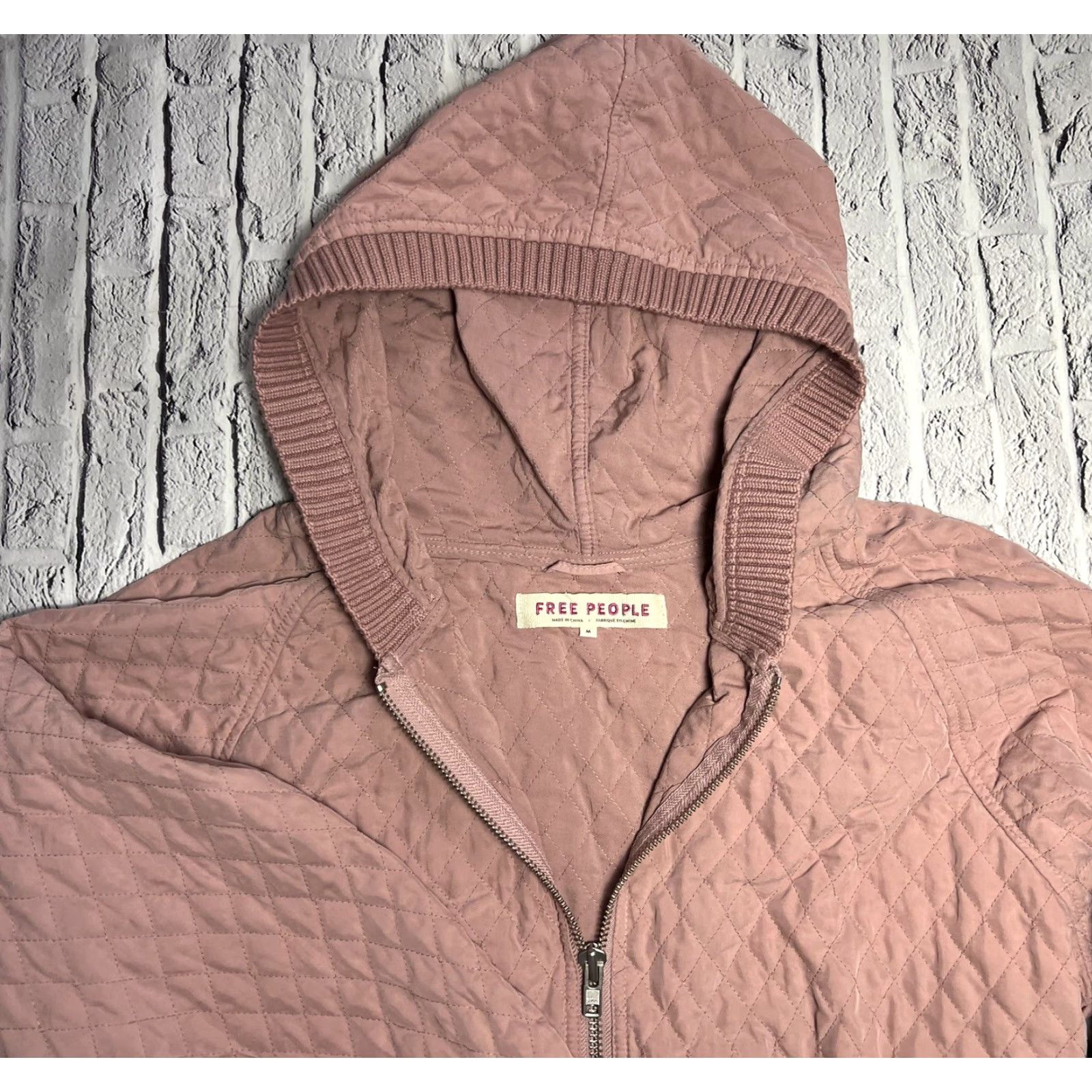 Free People Free People Hawthorne Bomber Jacket Quilted Pink Mauve M Long Sleeve Zip Women's Regular Fall Winter Spring Casual Travel Size M / US 6-8 / IT 42-44 - 4 Thumbnail