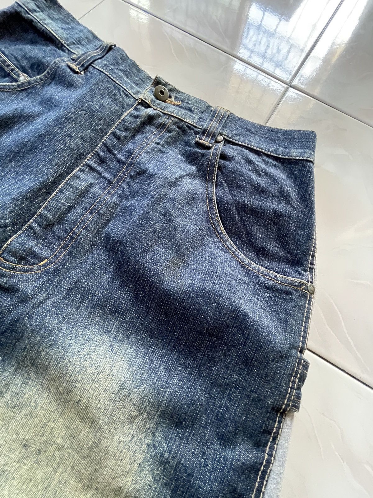 GB × Japanese Brand × Marithe + Francois Girbaud GB Baggy Hybrid Denim Sweat Muddy Wash Jeans Size US 34 / EU 50 - 10 Thumbnail