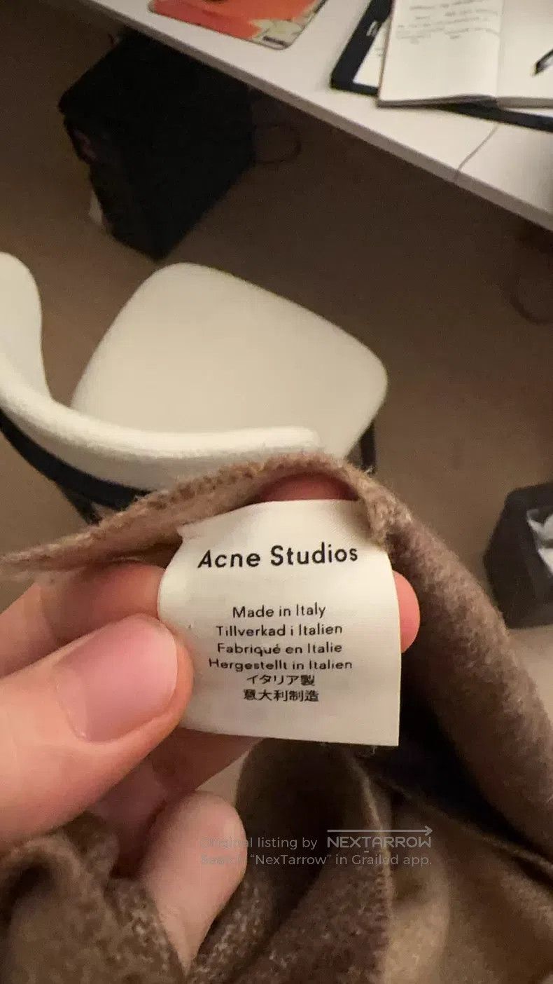 Acne Studios Acne Studios Wool Scarf with Classic Brown Logo Print, Aut Size ONE SIZE - 2 Thumbnail